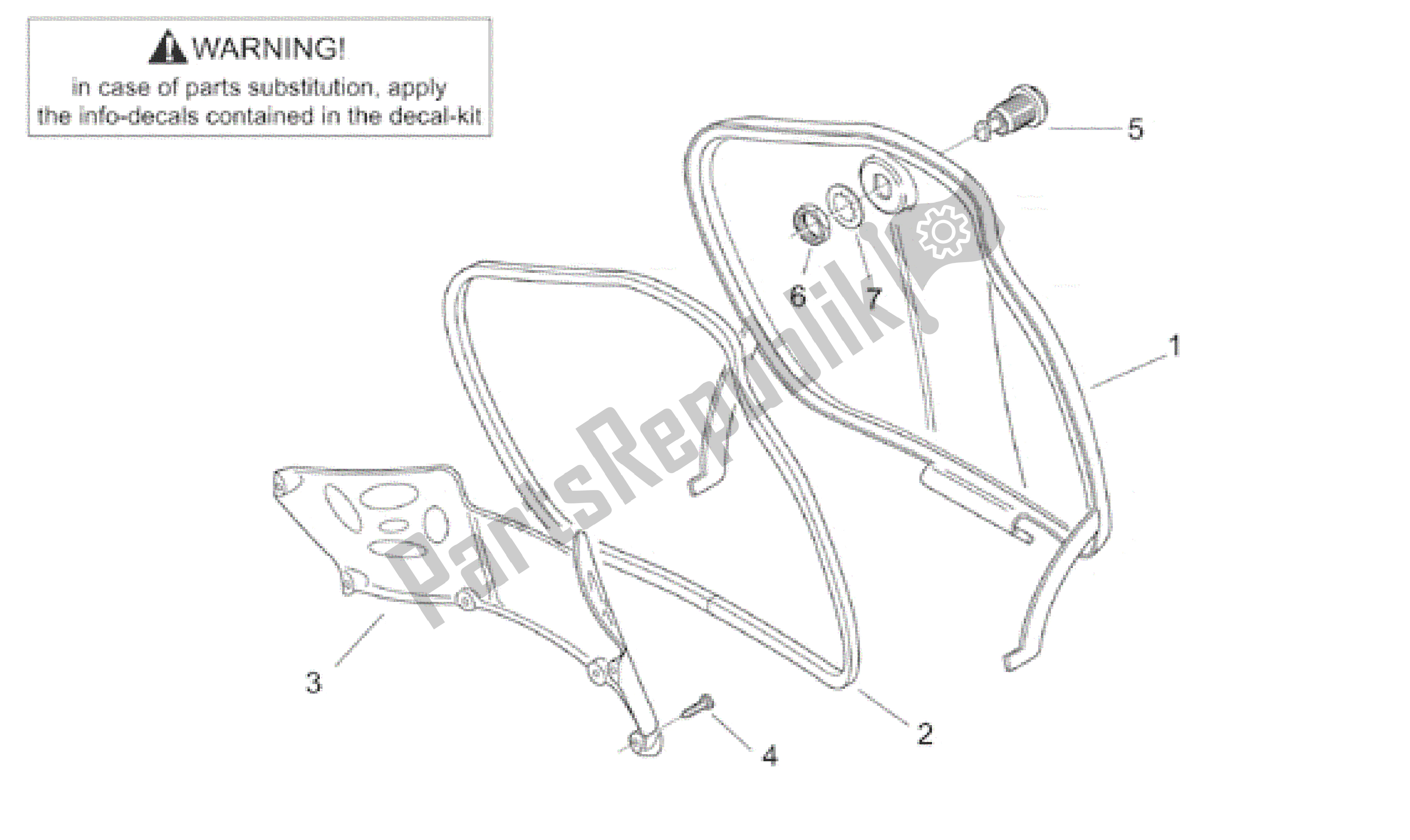 Tutte le parti per il Corpo Centrale I - Guanto Comp. Sportello del Aprilia Scarabeo 50 1999