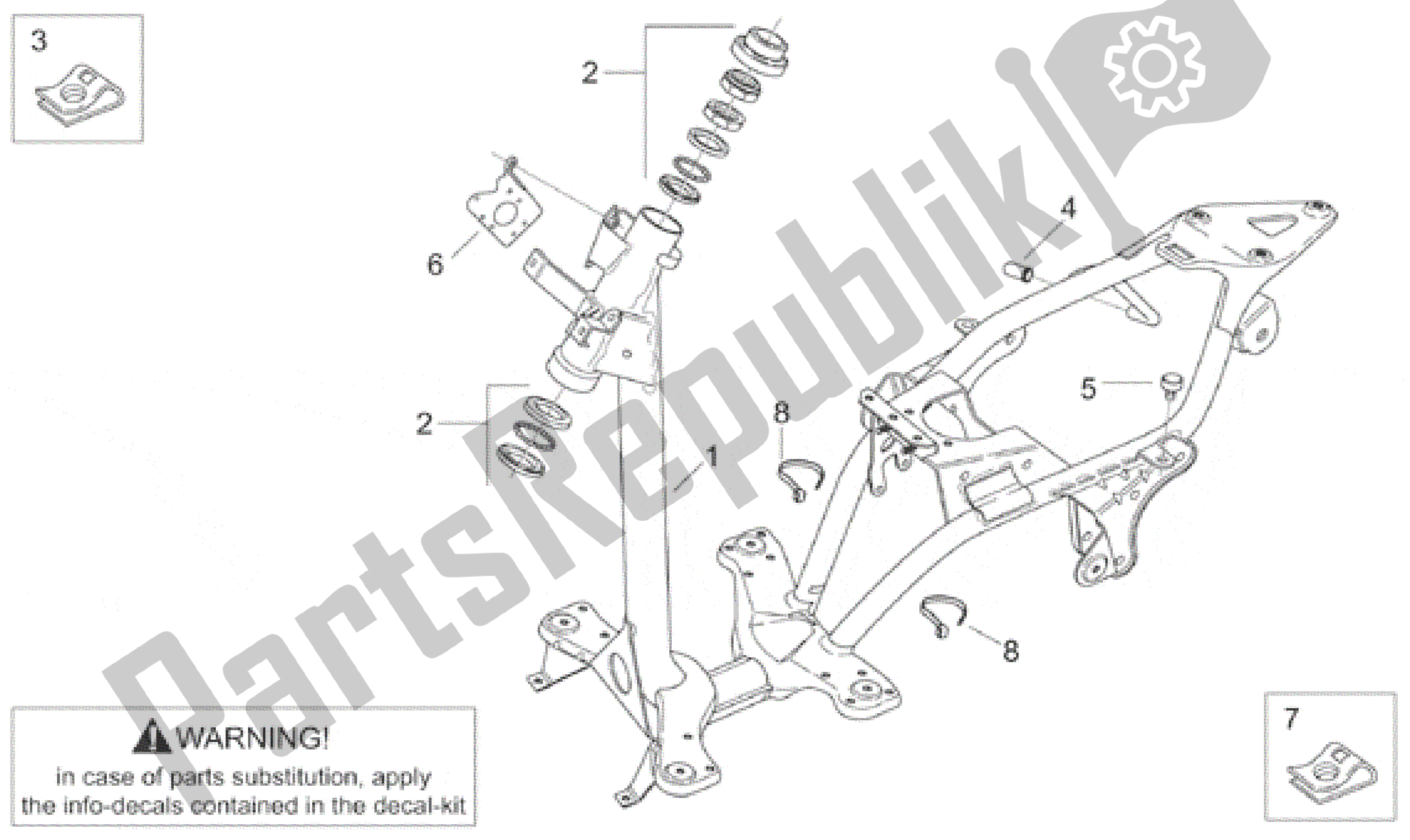 Todas as partes de Quadro, Armação do Aprilia Scarabeo 50 1999