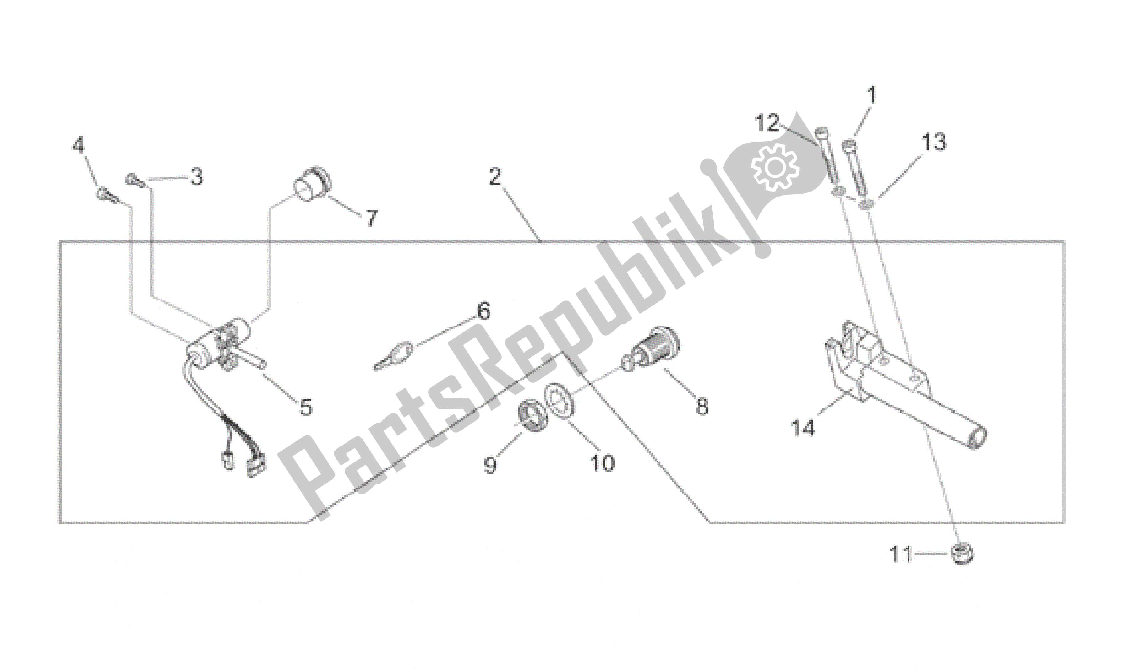 All parts for the Lock Hardware Kit of the Aprilia Scarabeo 50 1999