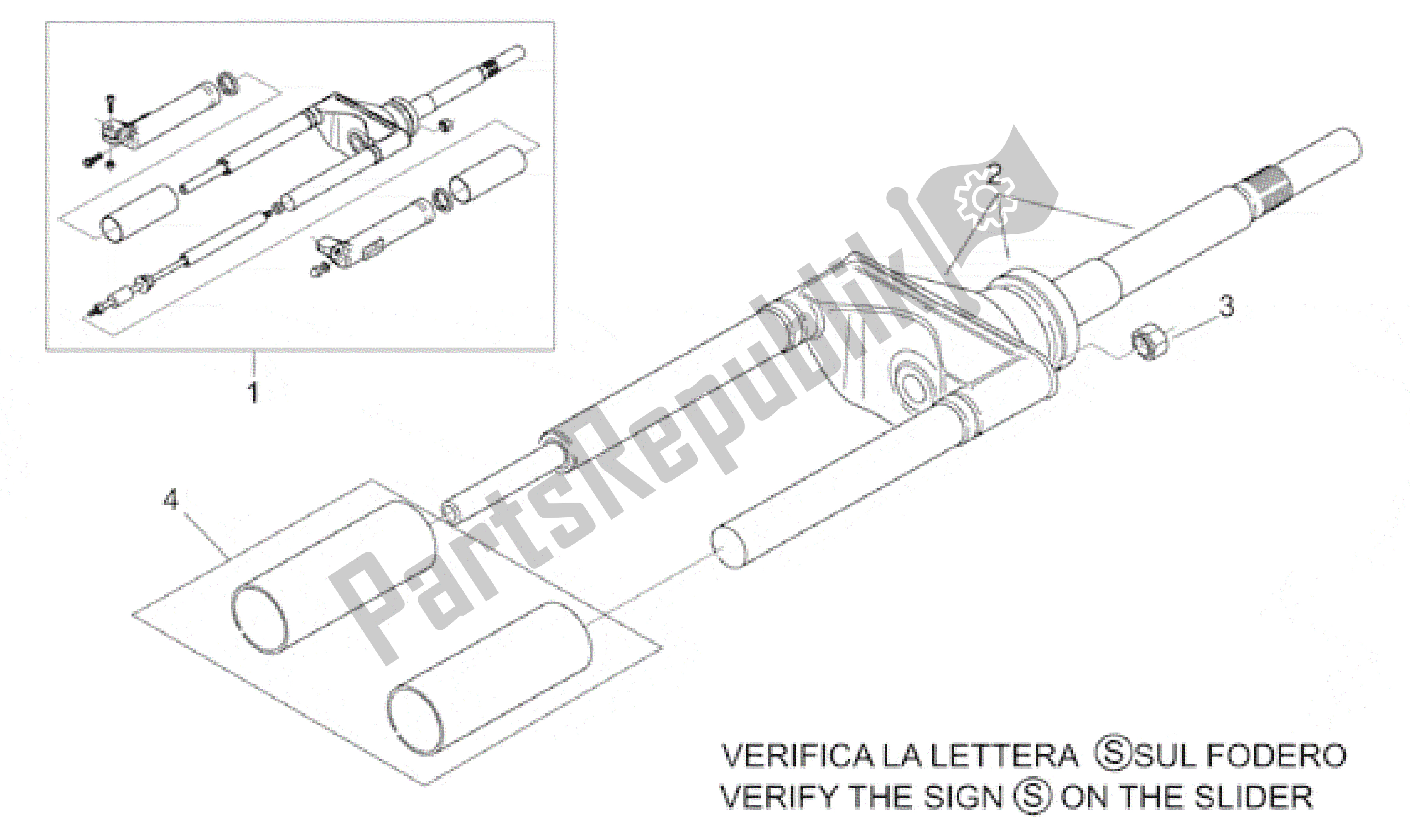 Toutes les pièces pour le Fourche Avant I du Aprilia Scarabeo 50 1999