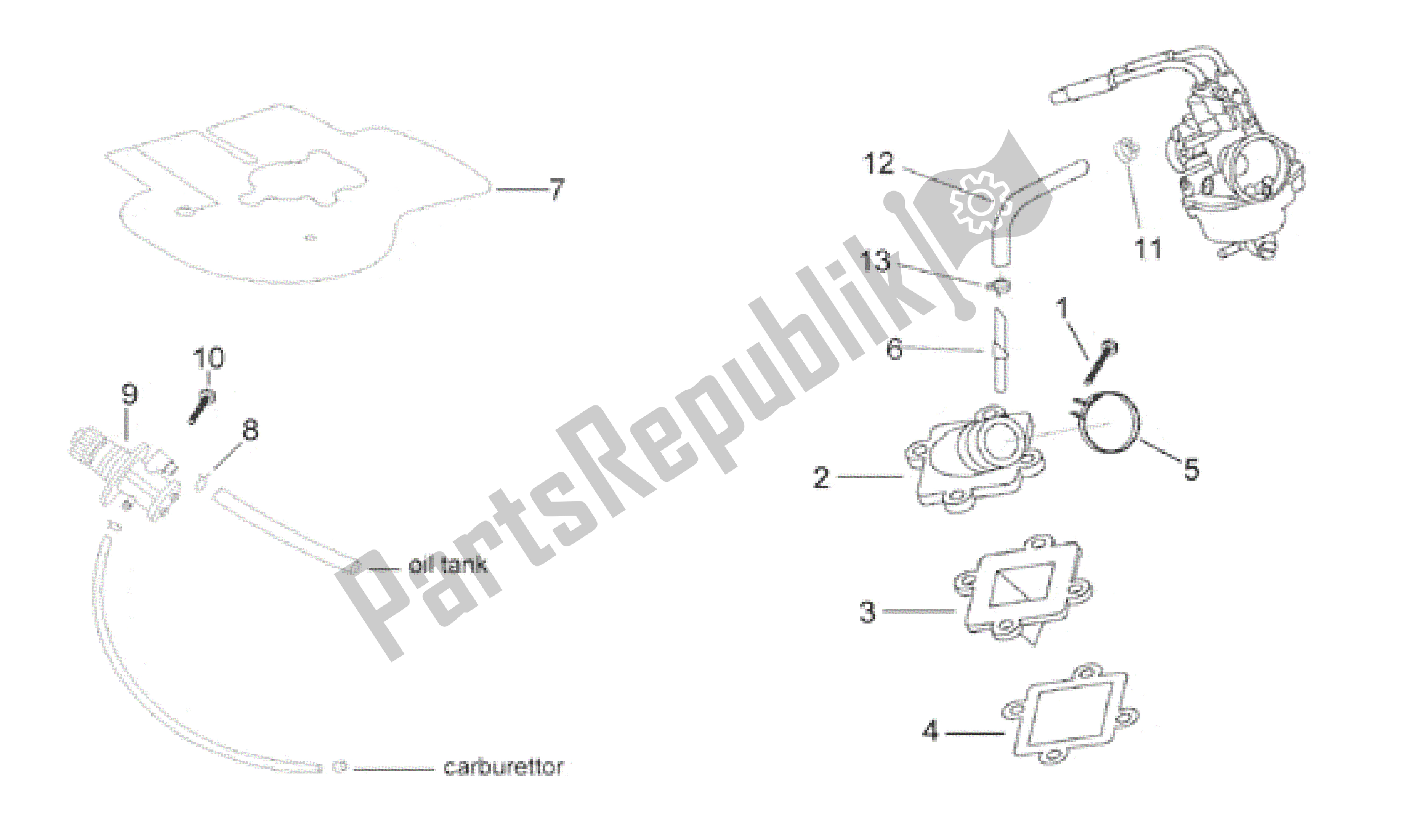 All parts for the Supply - Oil Pump of the Aprilia Scarabeo 50 1999