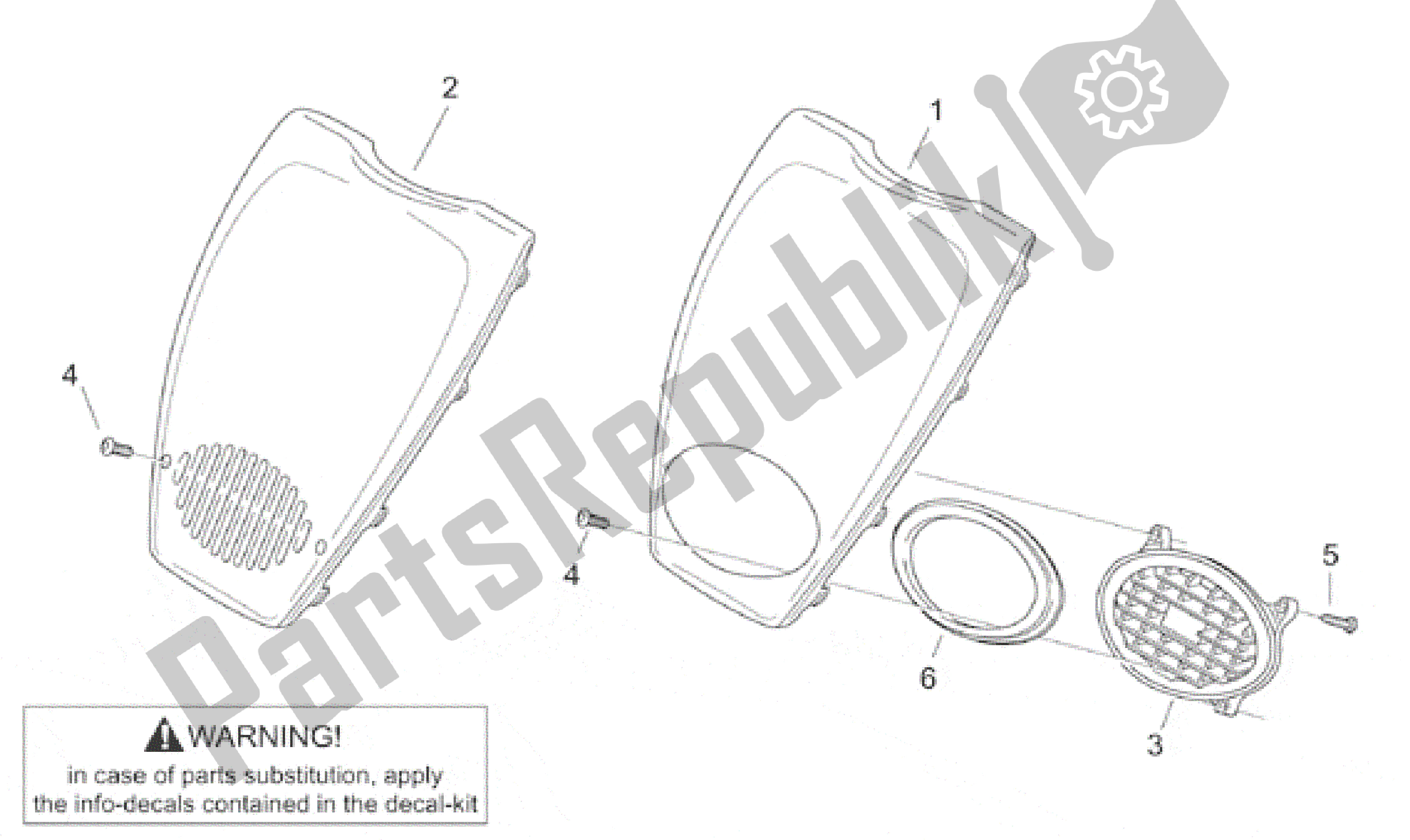 Tutte le parti per il Corpo Anteriore Iii - Coperchio Anteriore del Aprilia Scarabeo 50 1999