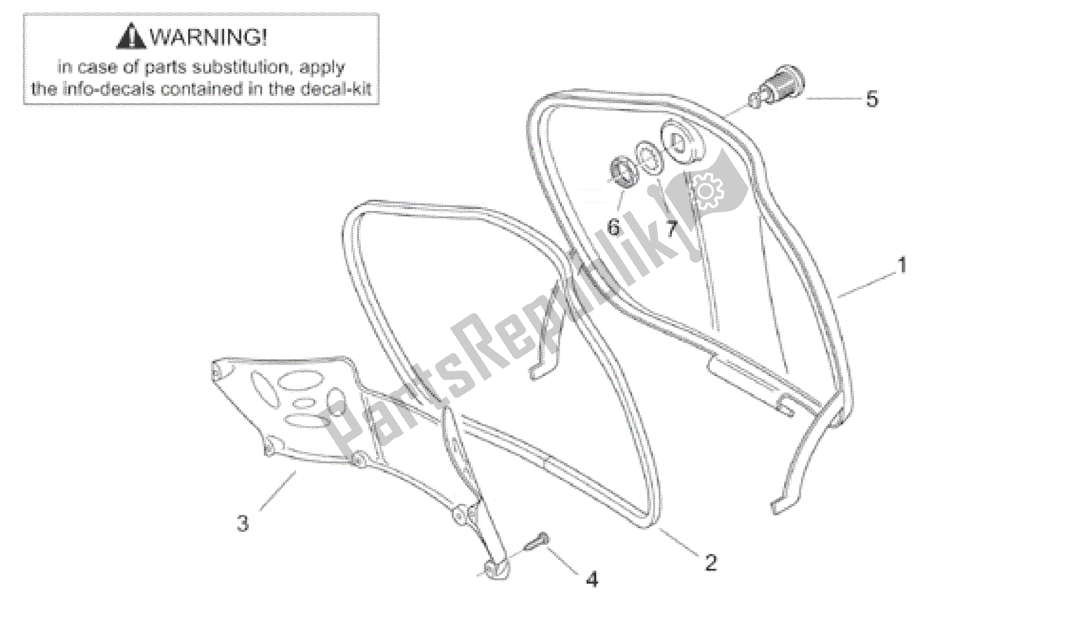 All parts for the Central Body I - Glove Comp. Door of the Aprilia Scarabeo 50 2000 - 2005