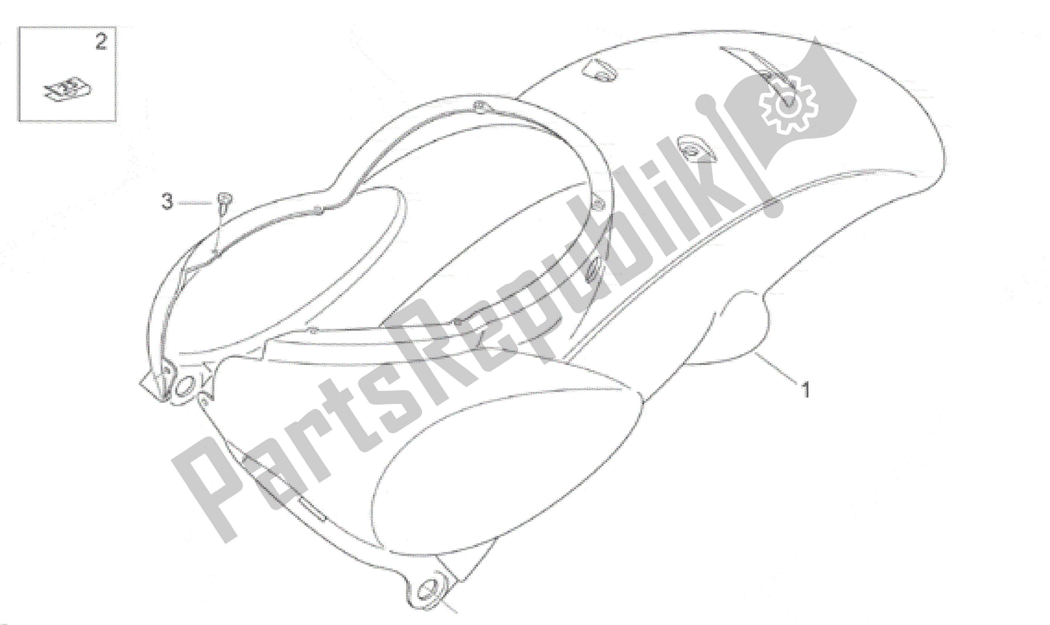 All parts for the Rear Body I - Rear Fairing of the Aprilia Scarabeo 50 2000 - 2005