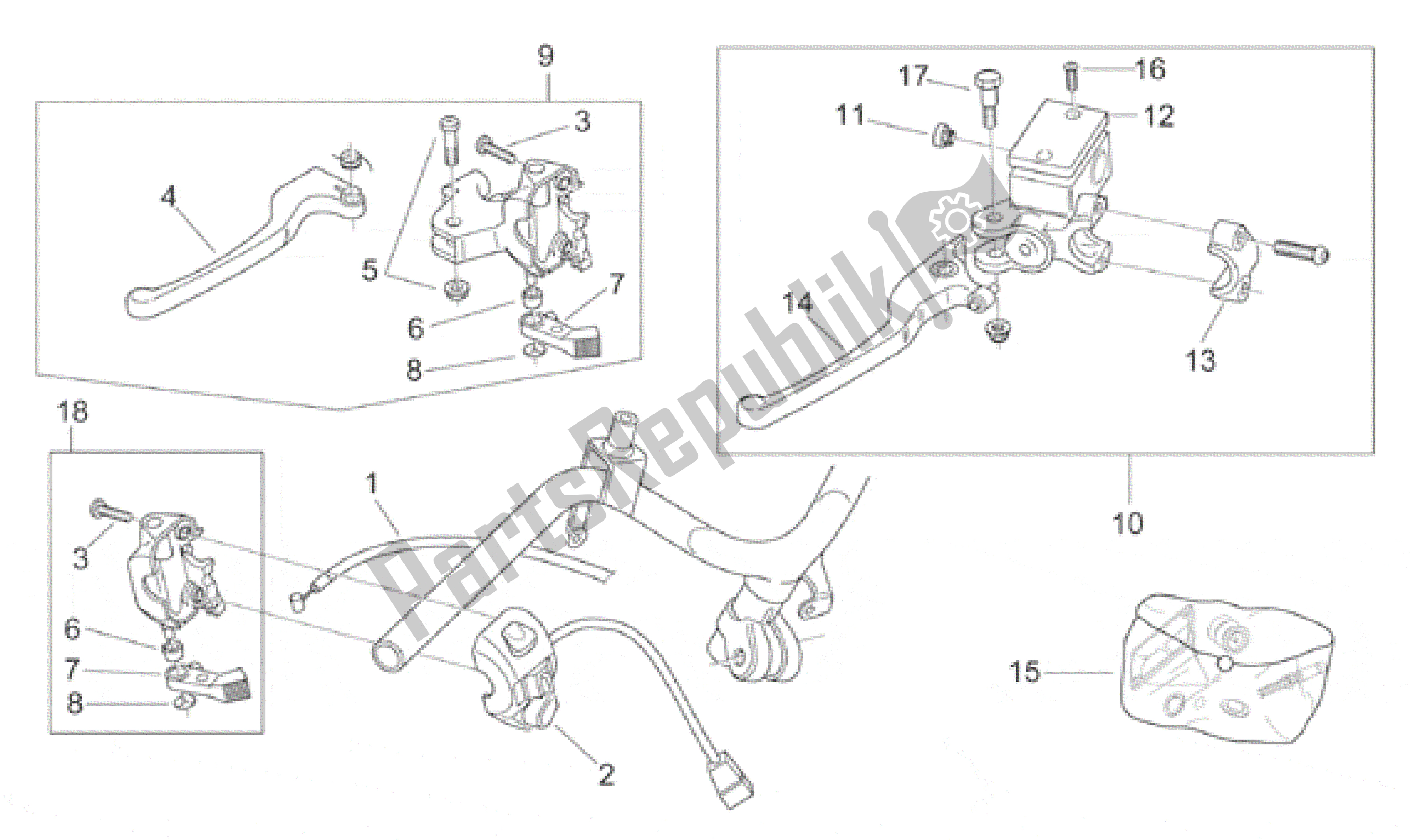 Todas las partes para Lh Controles de Aprilia Scarabeo 50 2000 - 2005