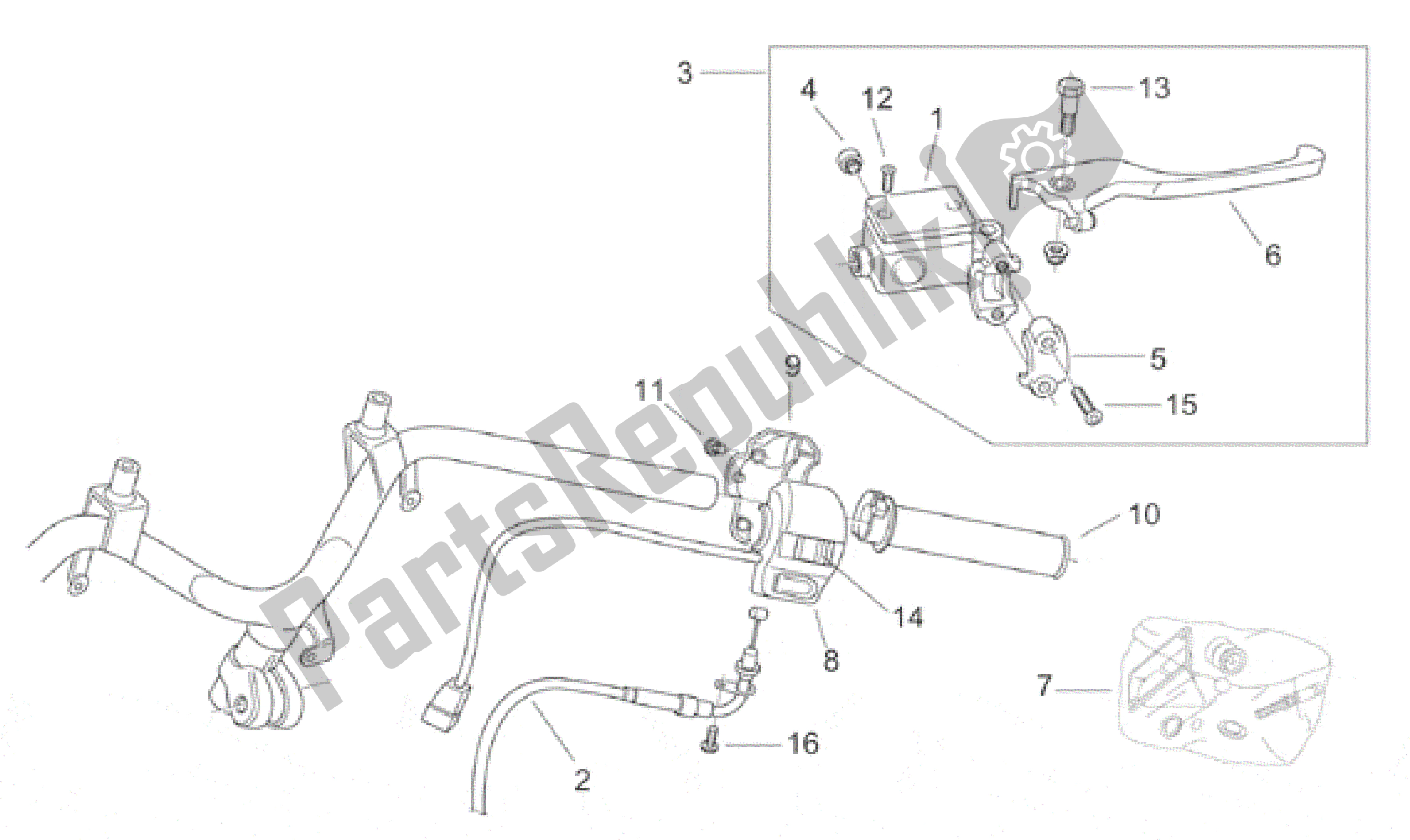 All parts for the Rh Controls of the Aprilia Scarabeo 50 2000 - 2005