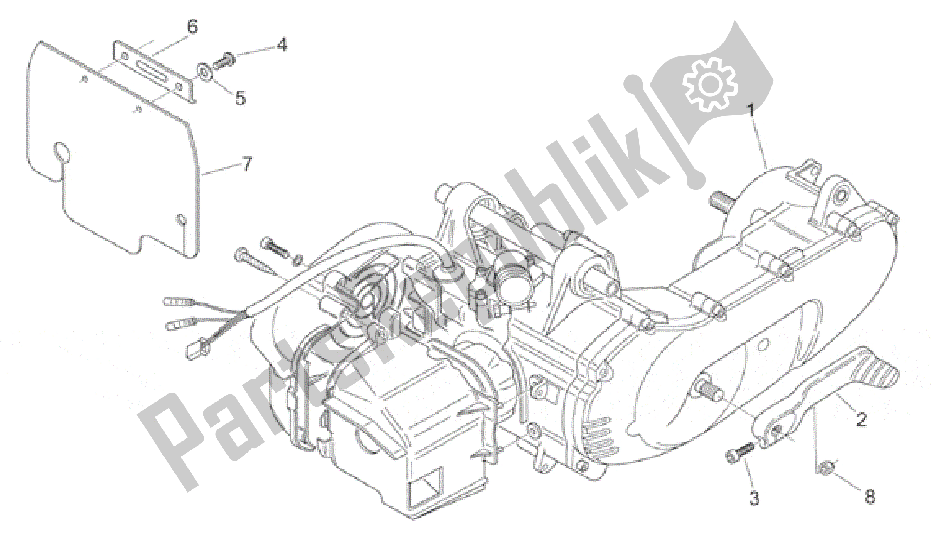 All parts for the Engine of the Aprilia Scarabeo 50 2000 - 2005