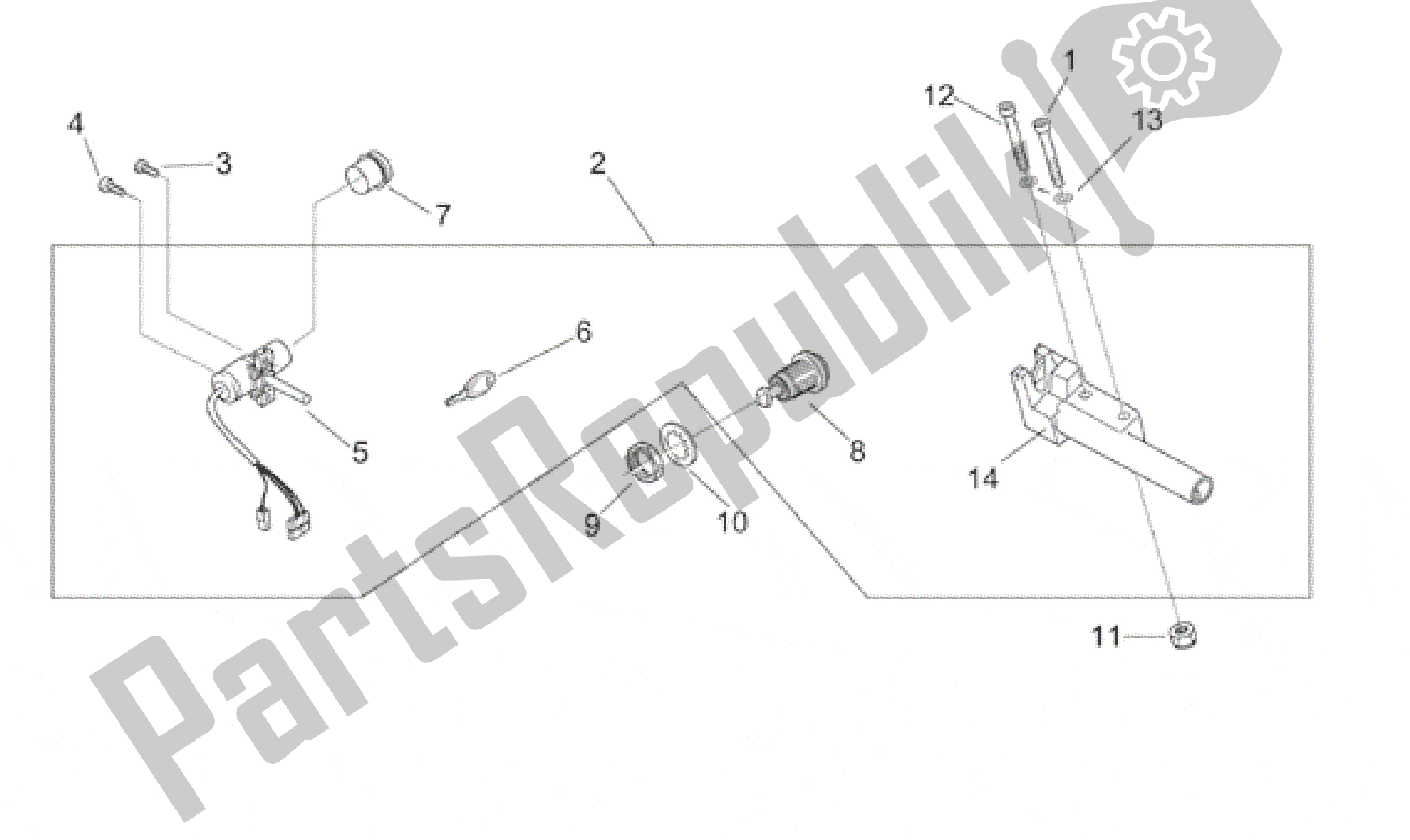 Todas las partes para Kit De Hardware De Bloqueo de Aprilia Scarabeo 50 2000 - 2005