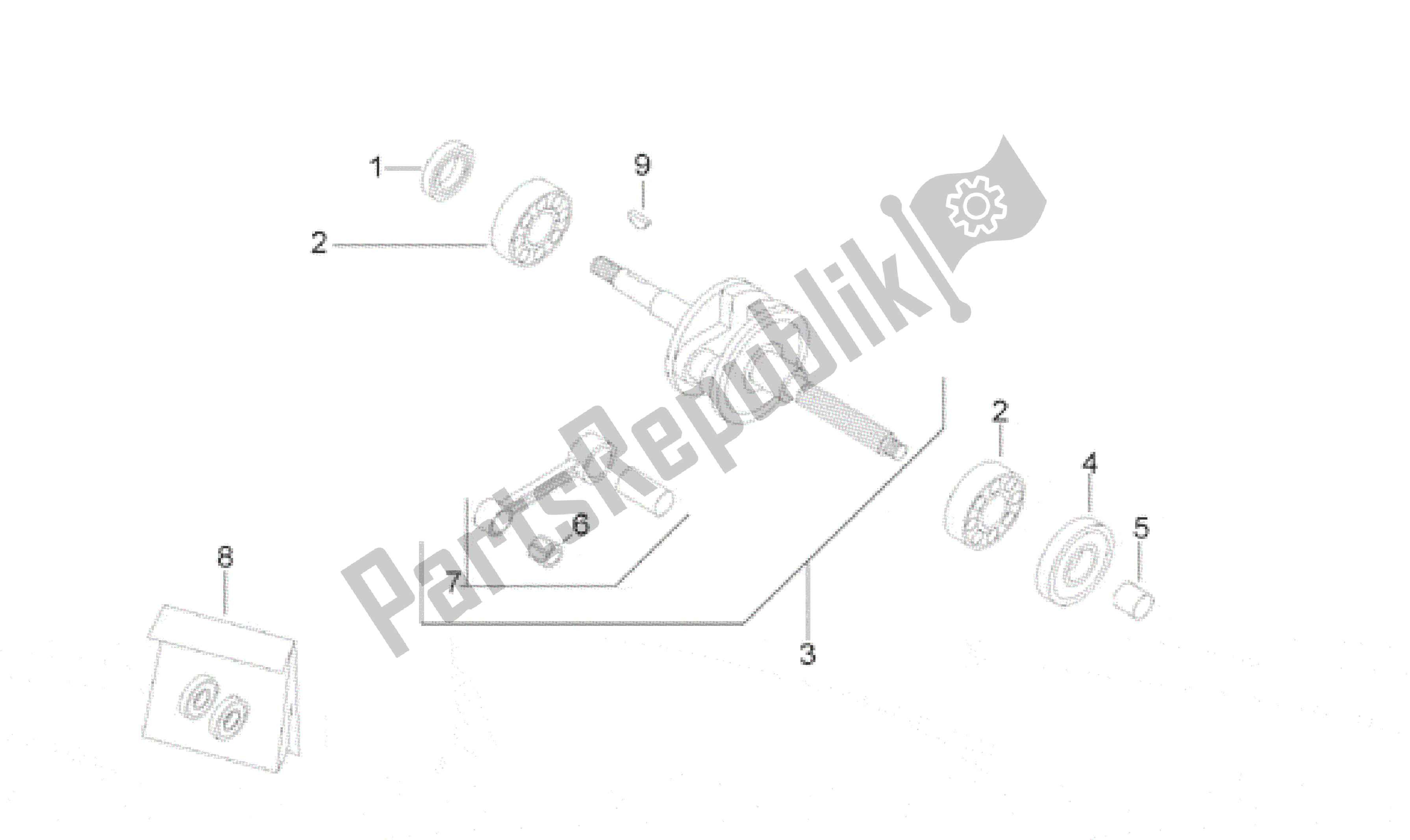 All parts for the Connecting Rod Group of the Aprilia Scarabeo 50 2000 - 2005