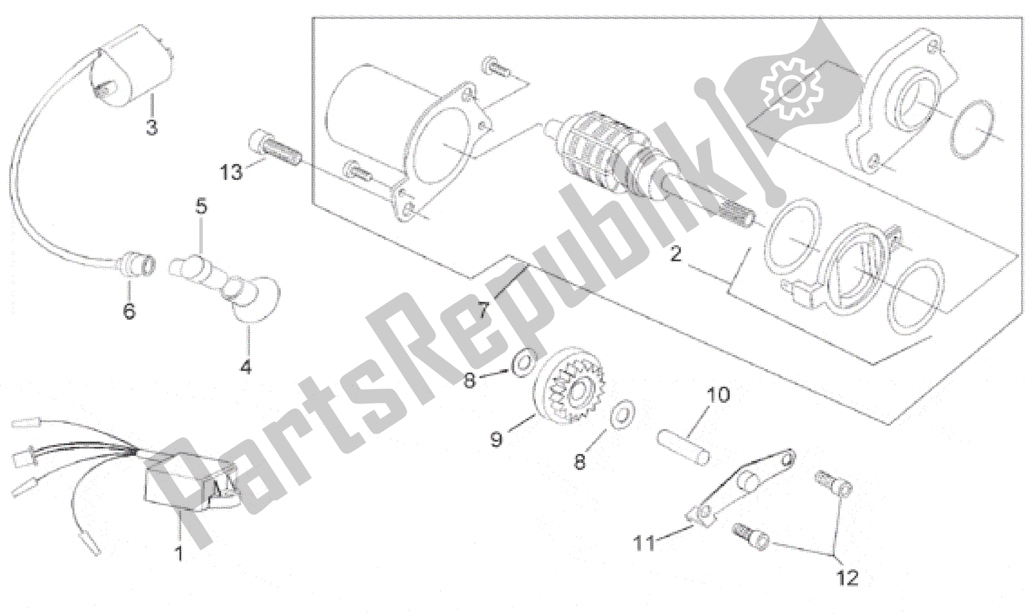 All parts for the Ignition Unit of the Aprilia Scarabeo 50 2000 - 2005