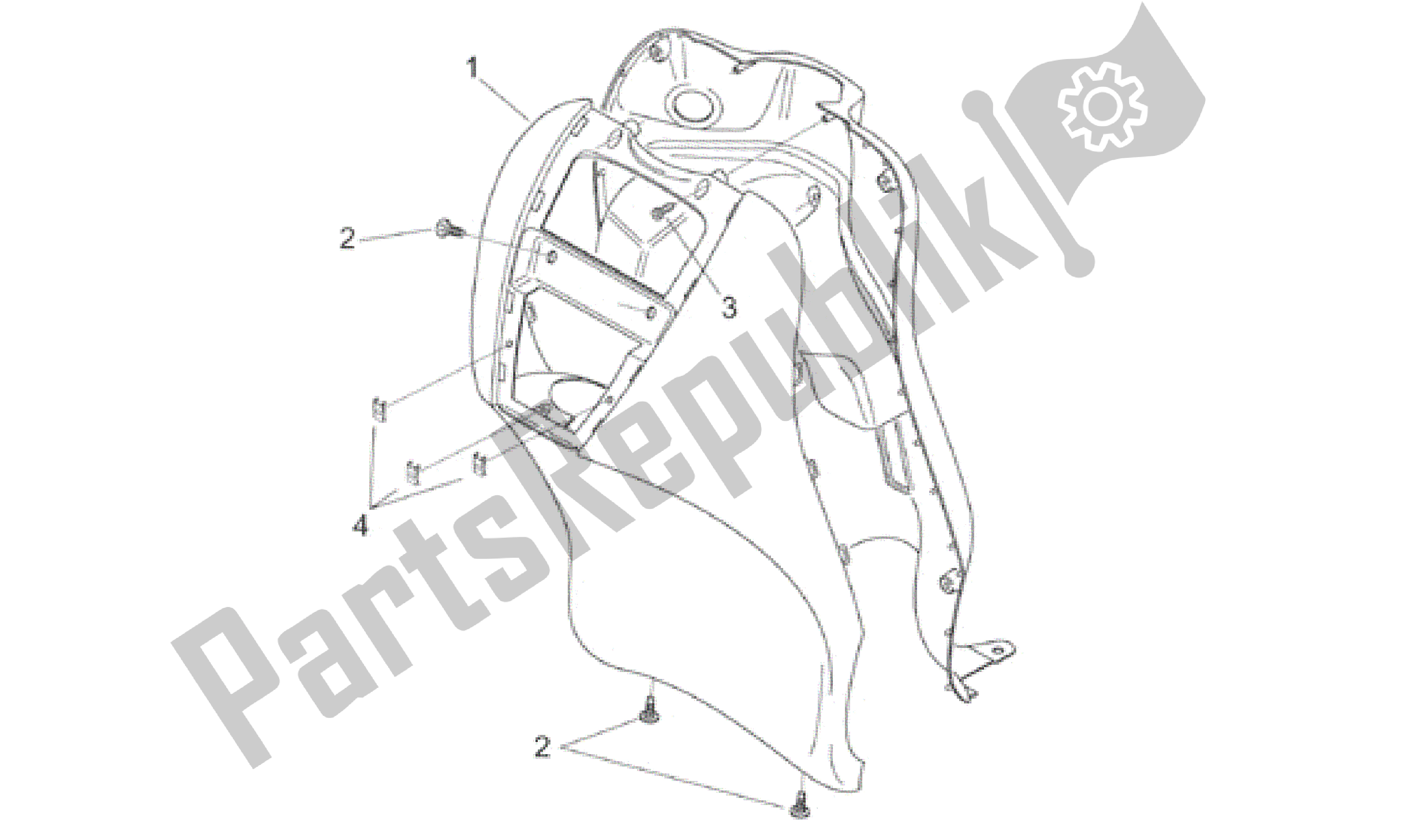 Todas as partes de Corpo Frontal Iv - Carenagem Frontal do Aprilia Scarabeo 50 2000 - 2005