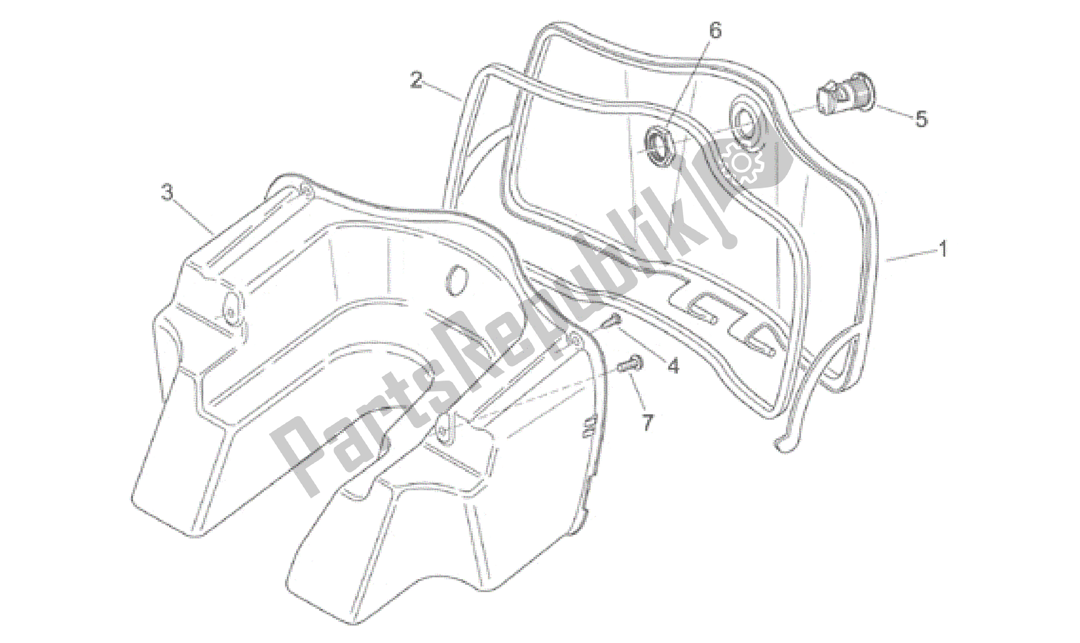 Todas las partes para Cuerpo Central I de Aprilia Habana 50 1999 - 2001