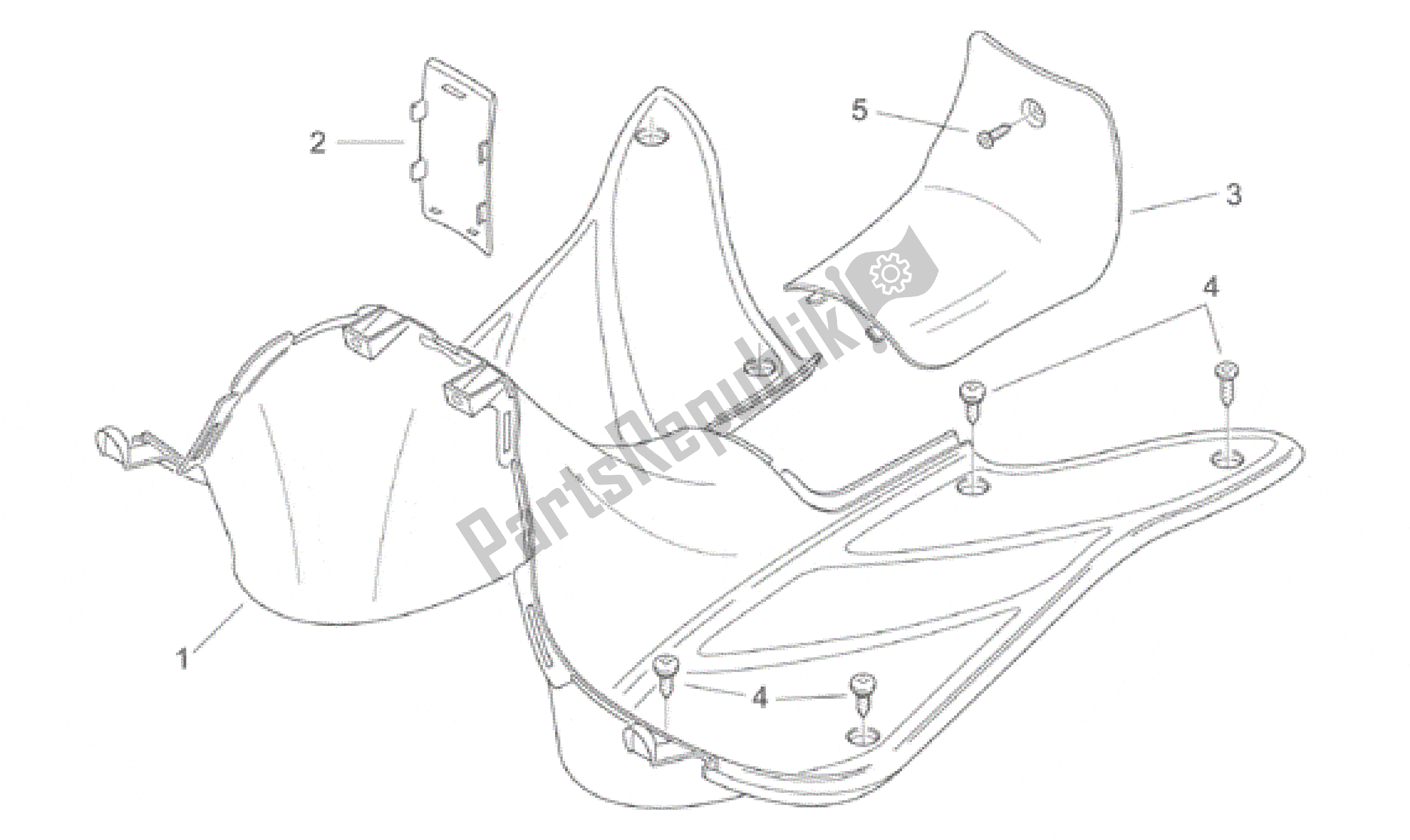 All parts for the Central Body Ii of the Aprilia Habana 50 1999 - 2001