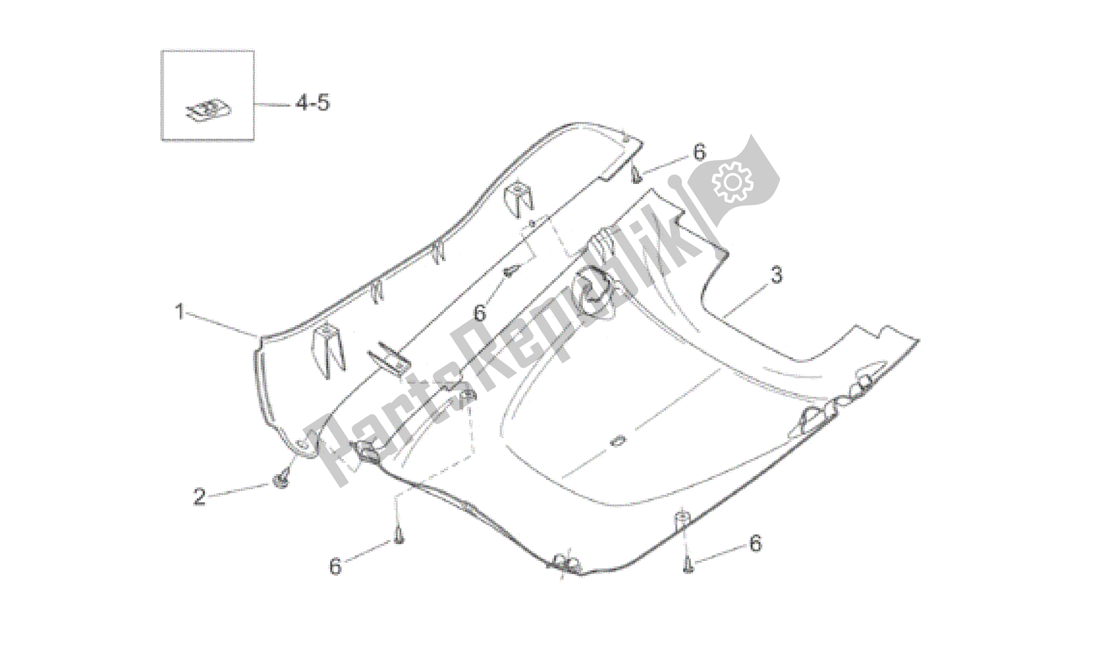 All parts for the Central Body Iii of the Aprilia Habana 50 1999 - 2001