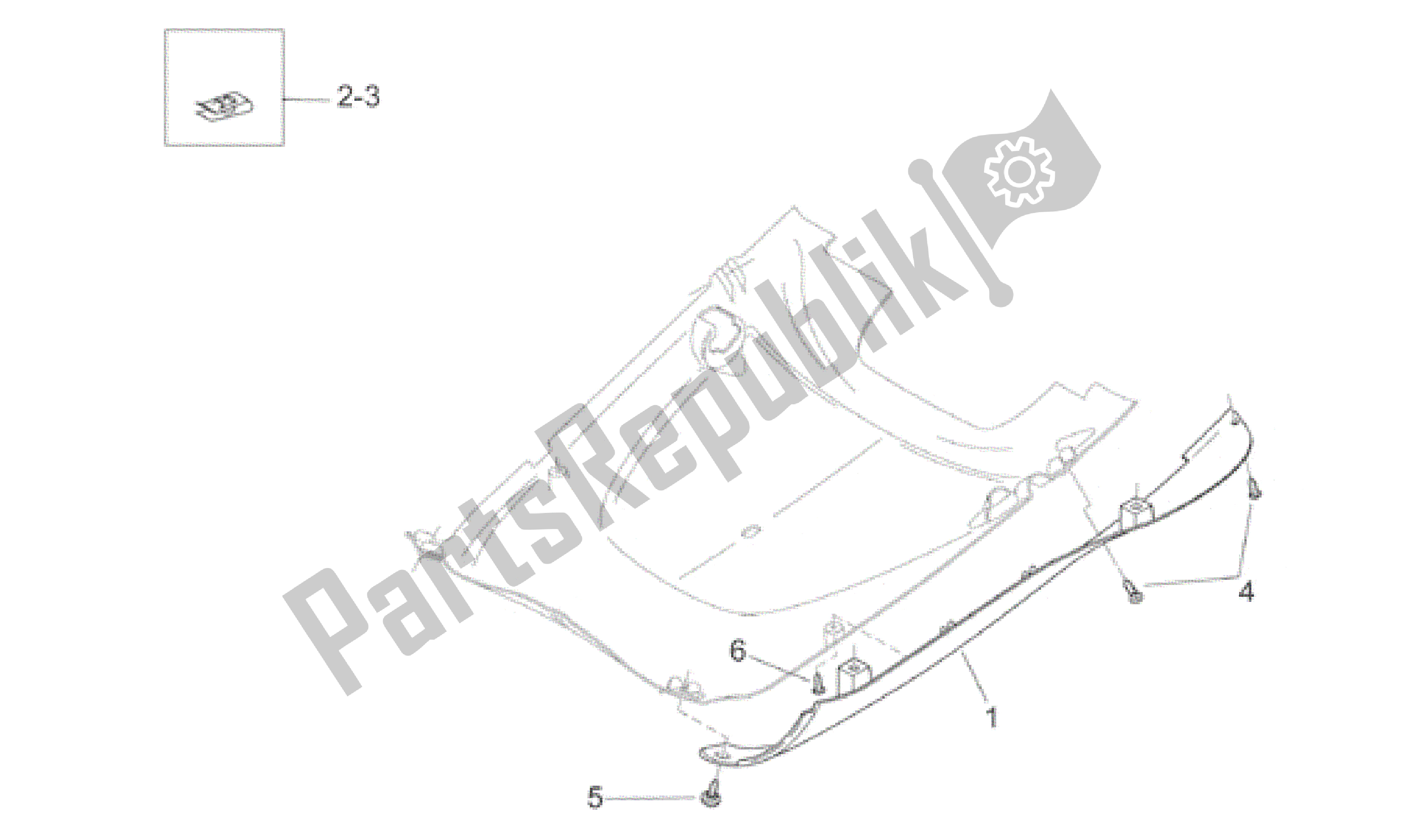 Tutte le parti per il Corpo Centrale Iv del Aprilia Habana 50 1999 - 2001