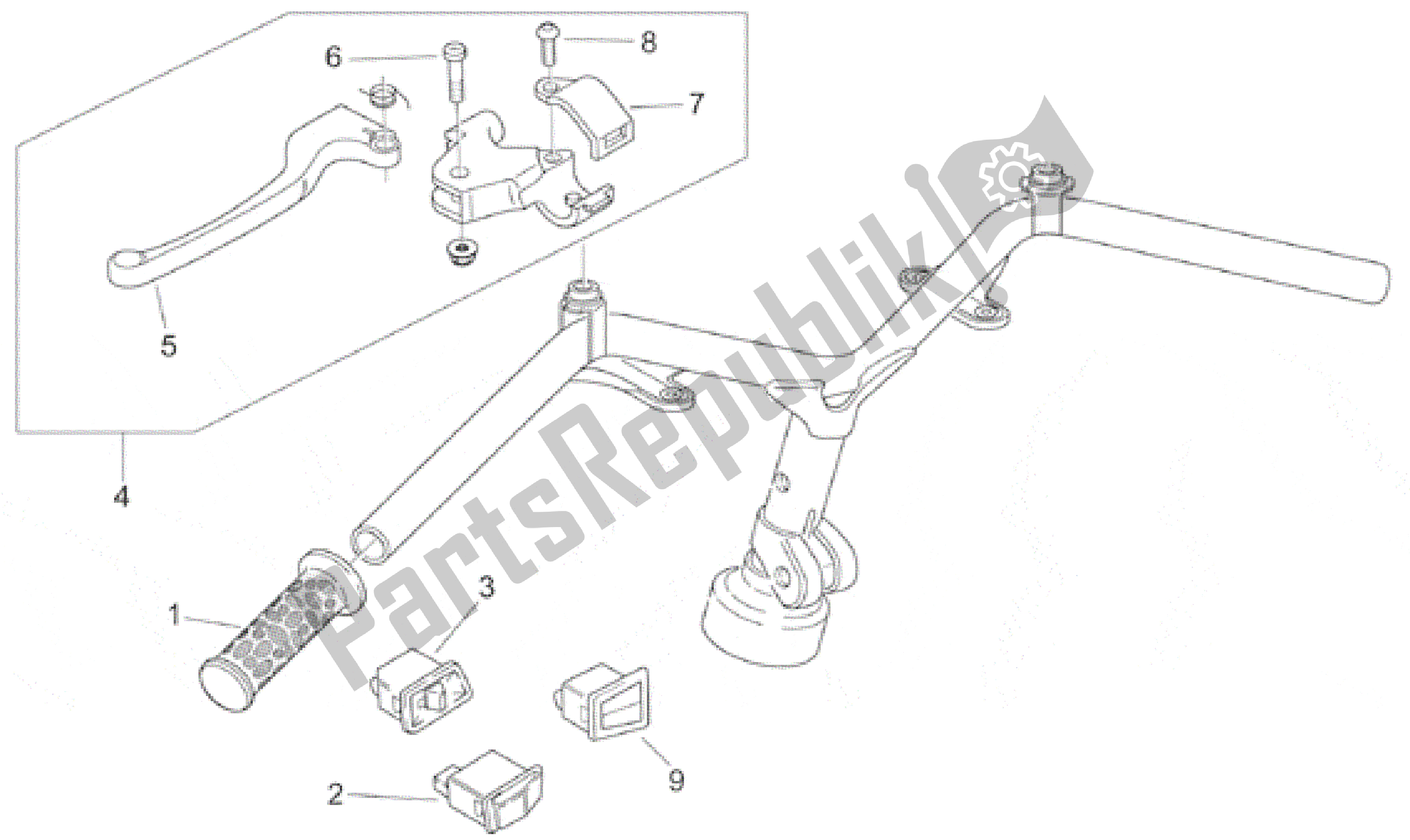 All parts for the Lh Controls of the Aprilia Habana 50 1999 - 2001