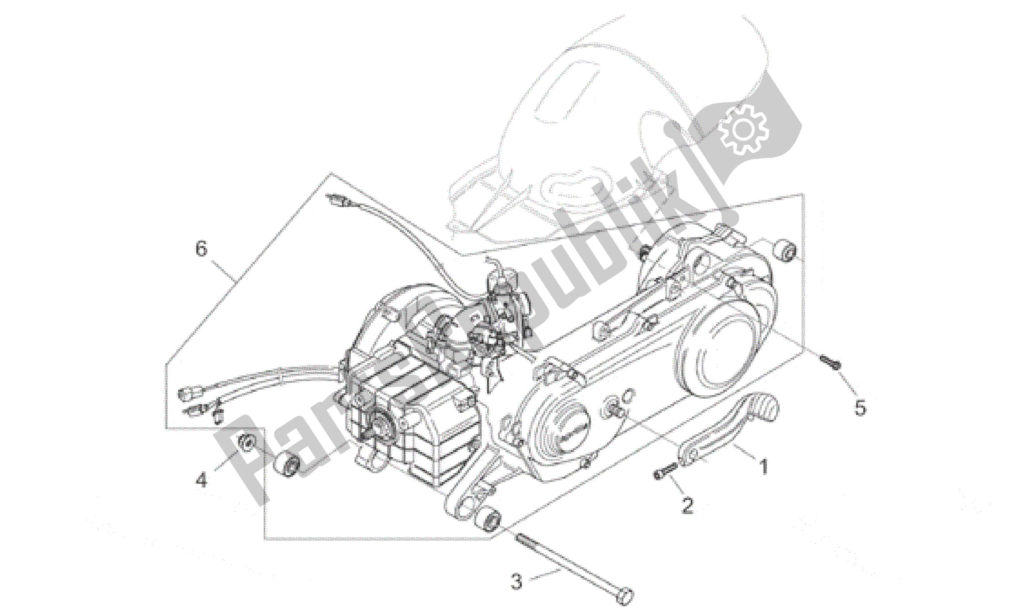 Tutte le parti per il Motore del Aprilia Habana 50 1999 - 2001