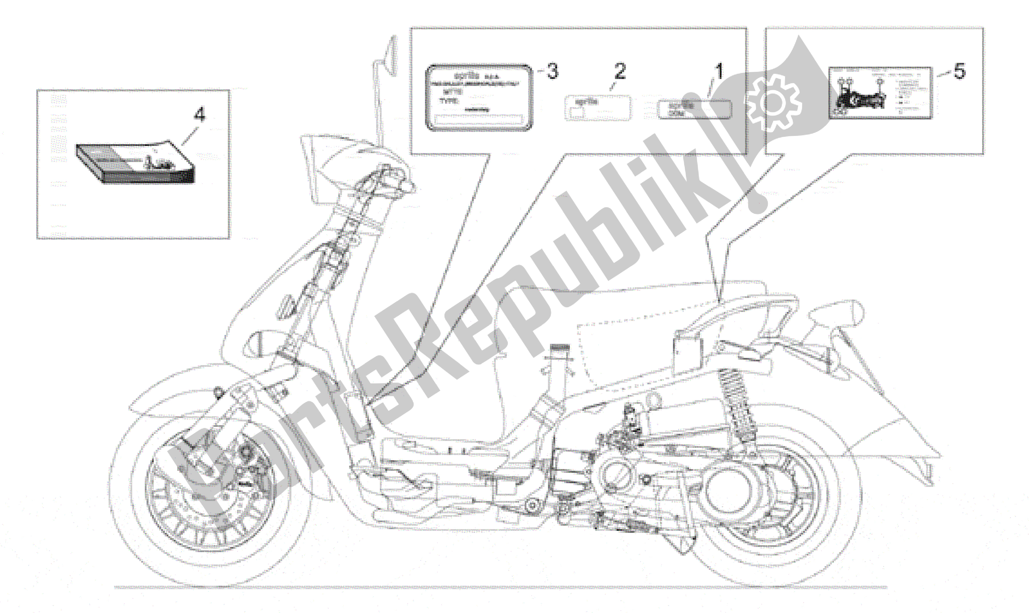 All parts for the Plate Set And Handbook of the Aprilia Habana 50 1999 - 2001