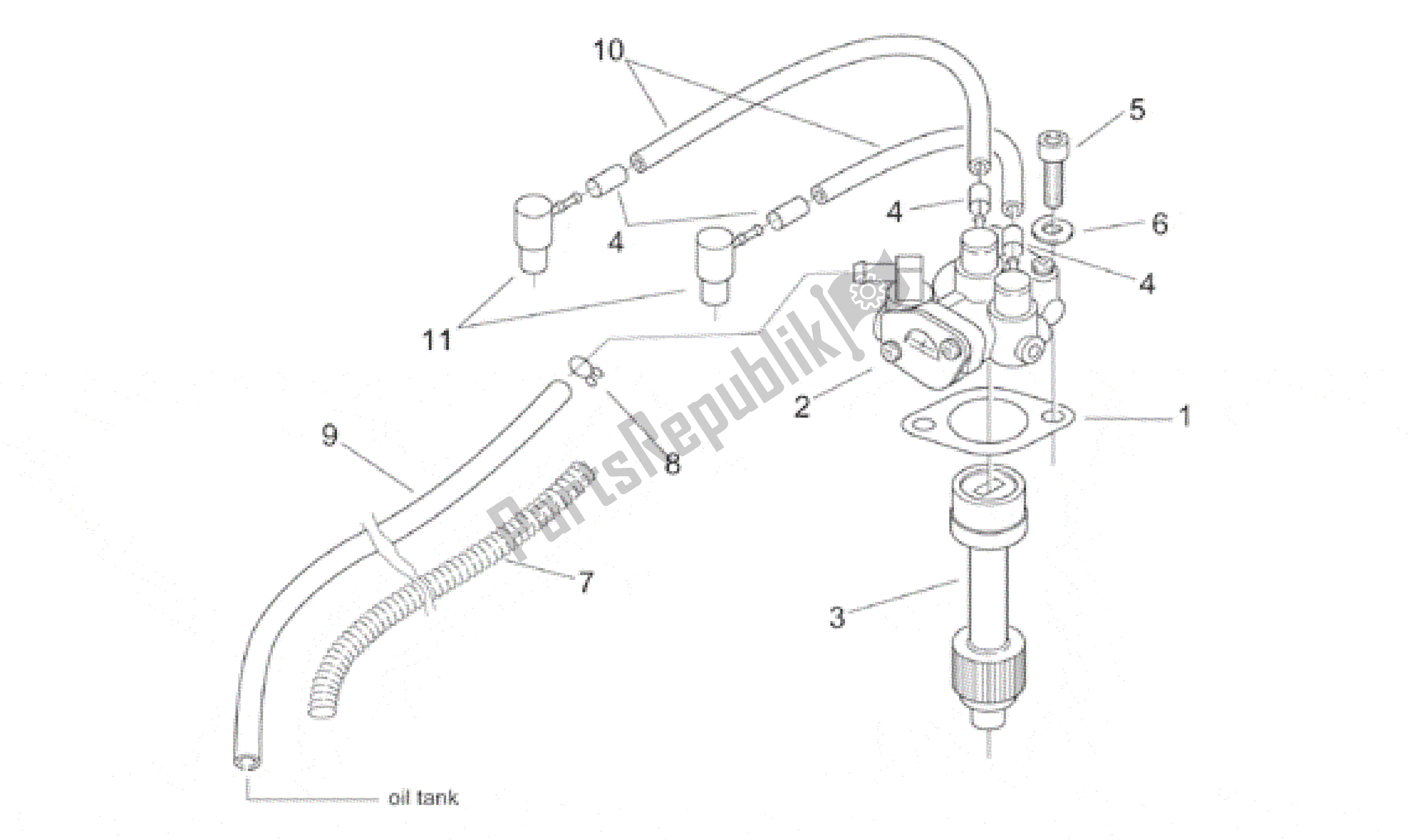 All parts for the Oil Pump of the Aprilia Habana 50 1999 - 2001
