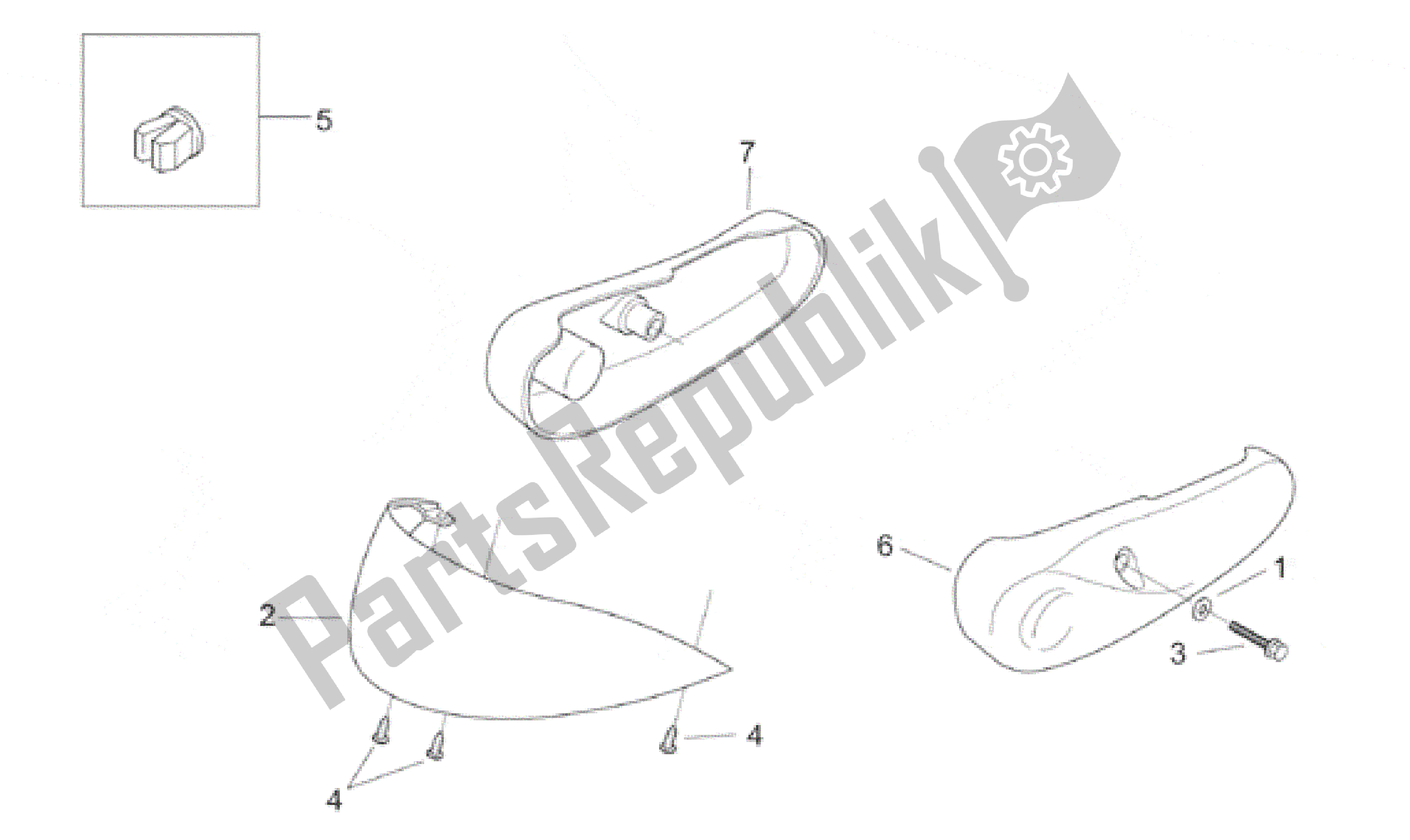 Todas as partes de Corpo Frontal Vi do Aprilia Habana 50 1999 - 2001