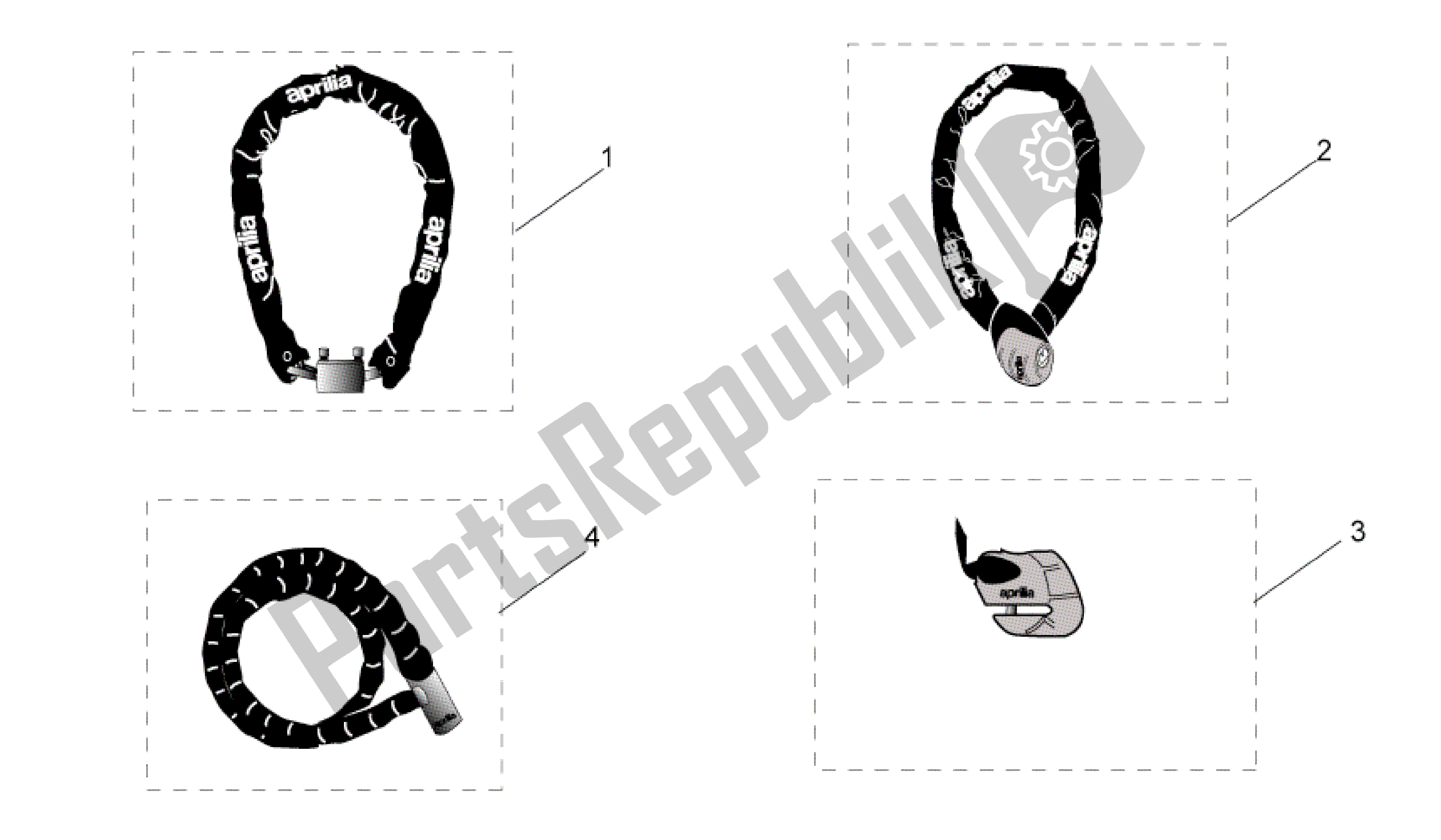 Todas las partes para Acc. - Mecánica Antirrobo de Aprilia Mojito 50 1999 - 2003