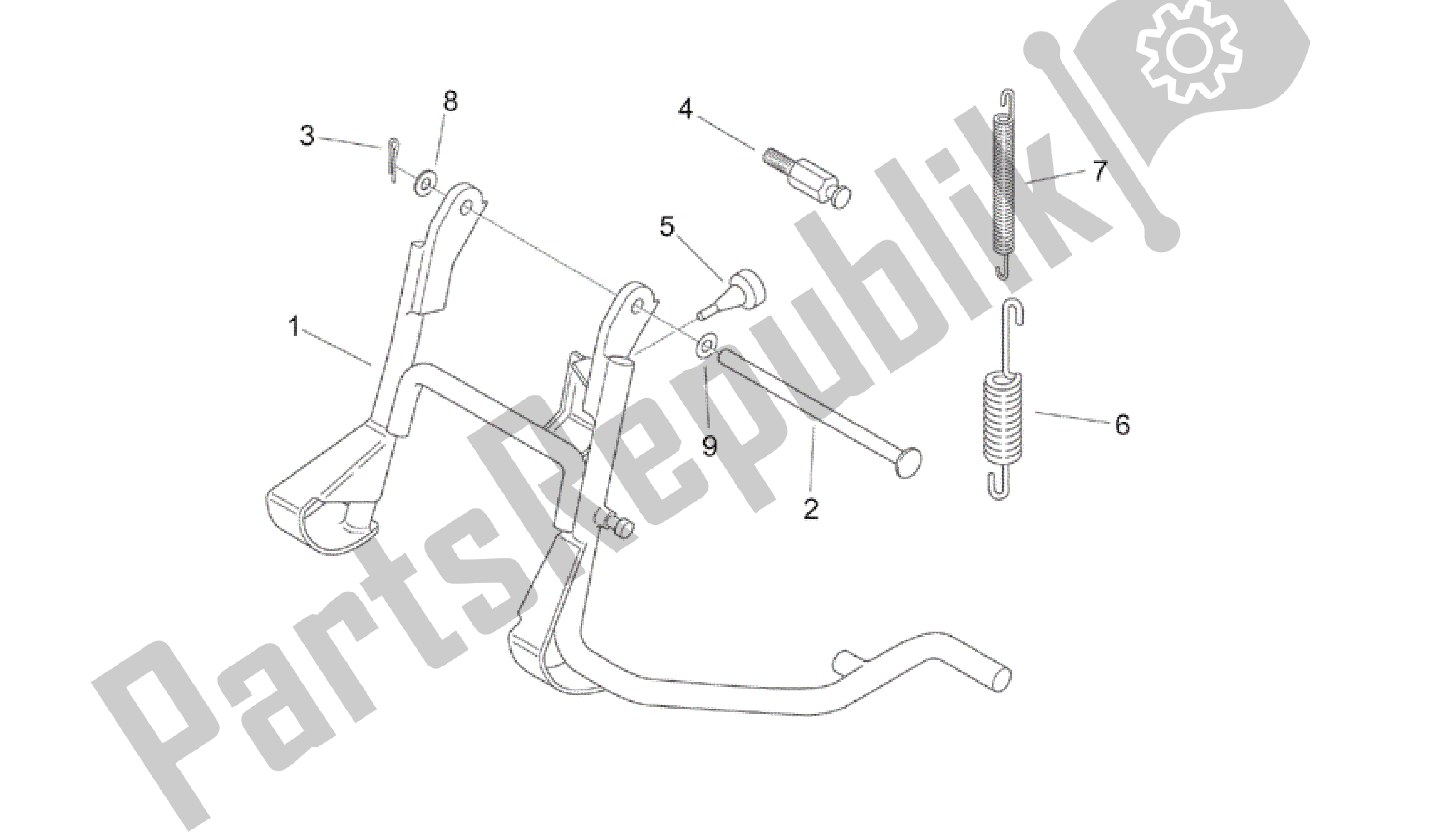 Toutes les pièces pour le Béquille Centrale du Aprilia Mojito 50 1999 - 2003