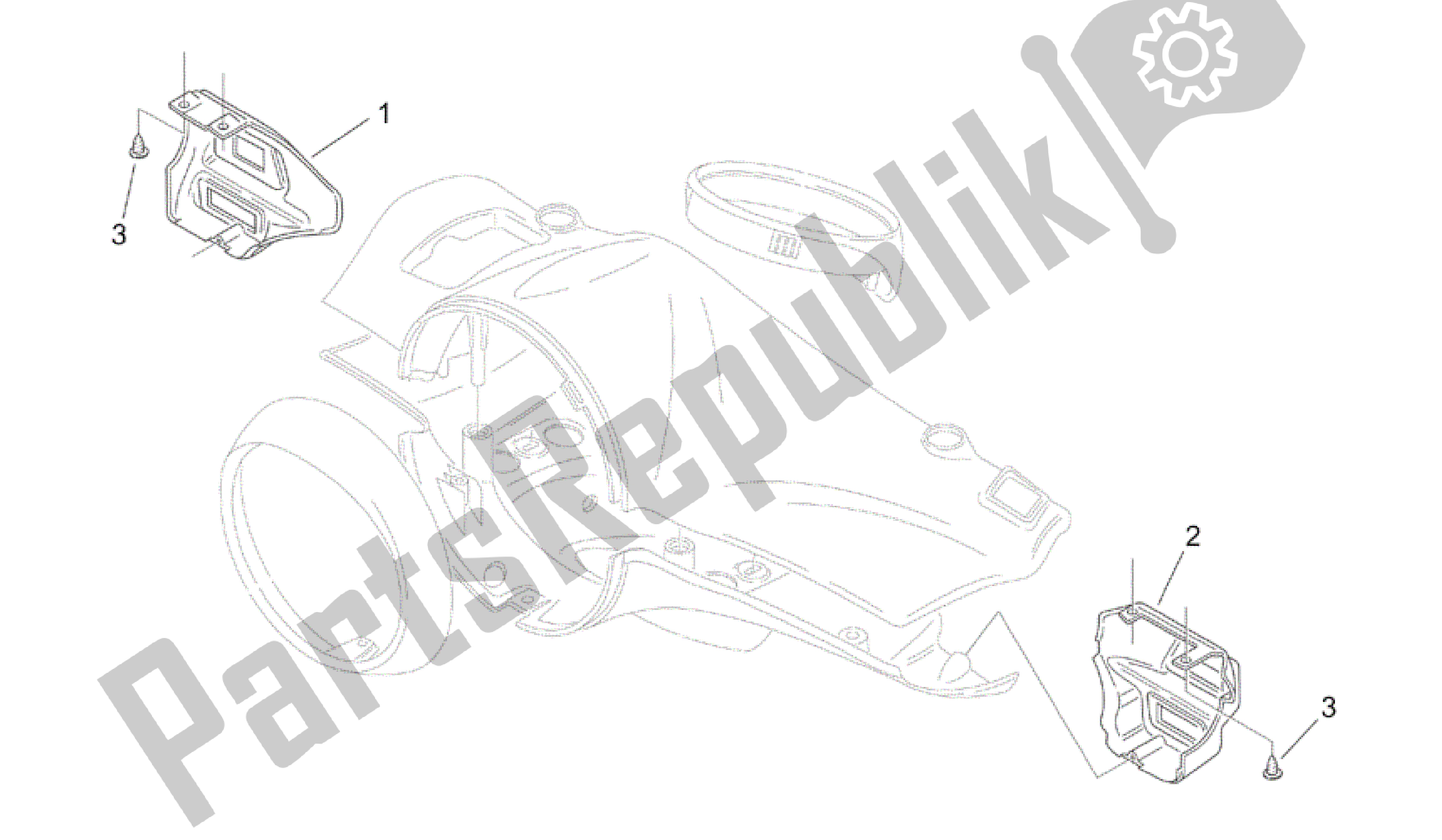 Todas as partes de Corpo Frontal Ii do Aprilia Mojito 50 1999 - 2003