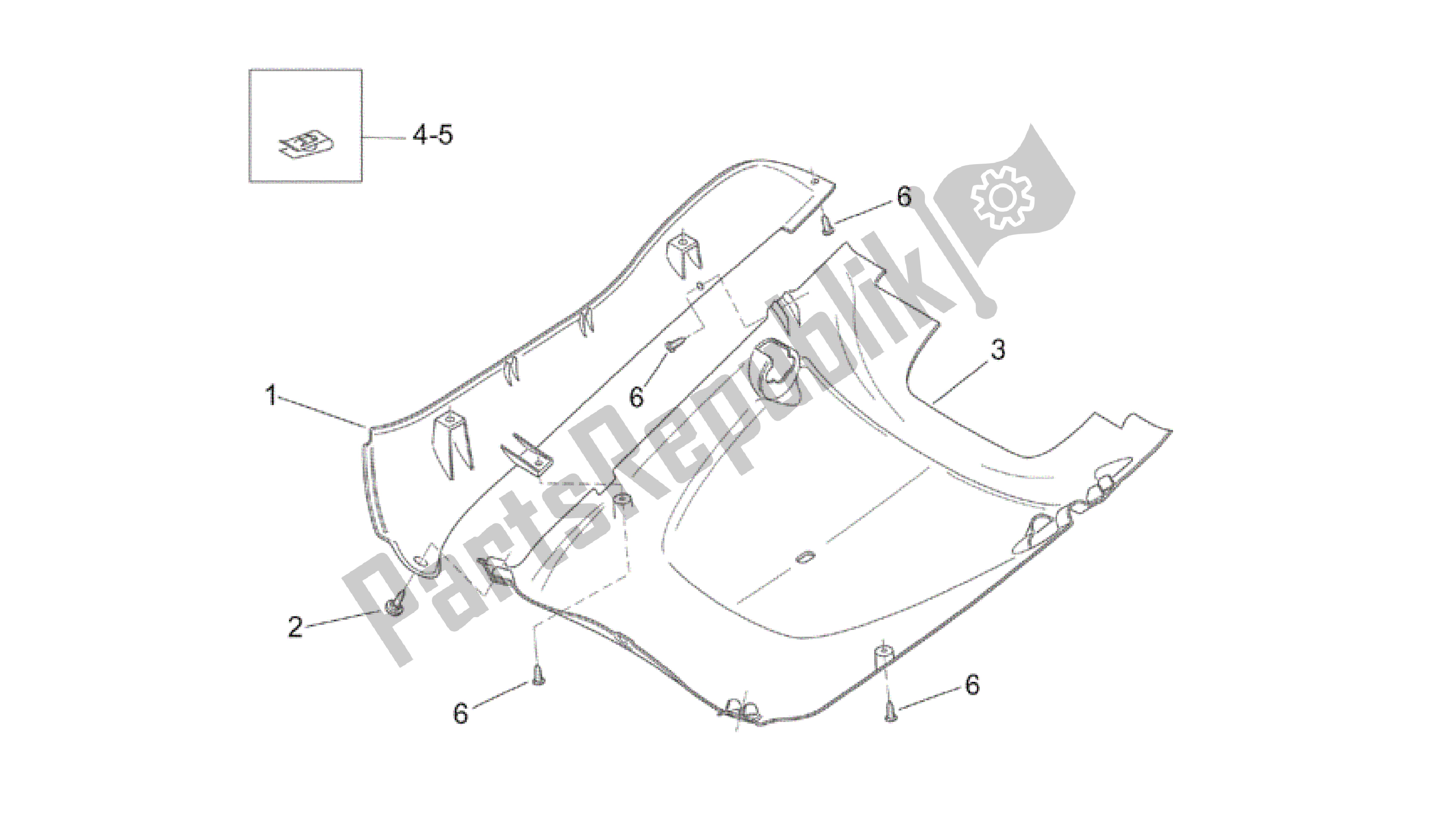 All parts for the Central Body Iii of the Aprilia Mojito 50 1999 - 2003