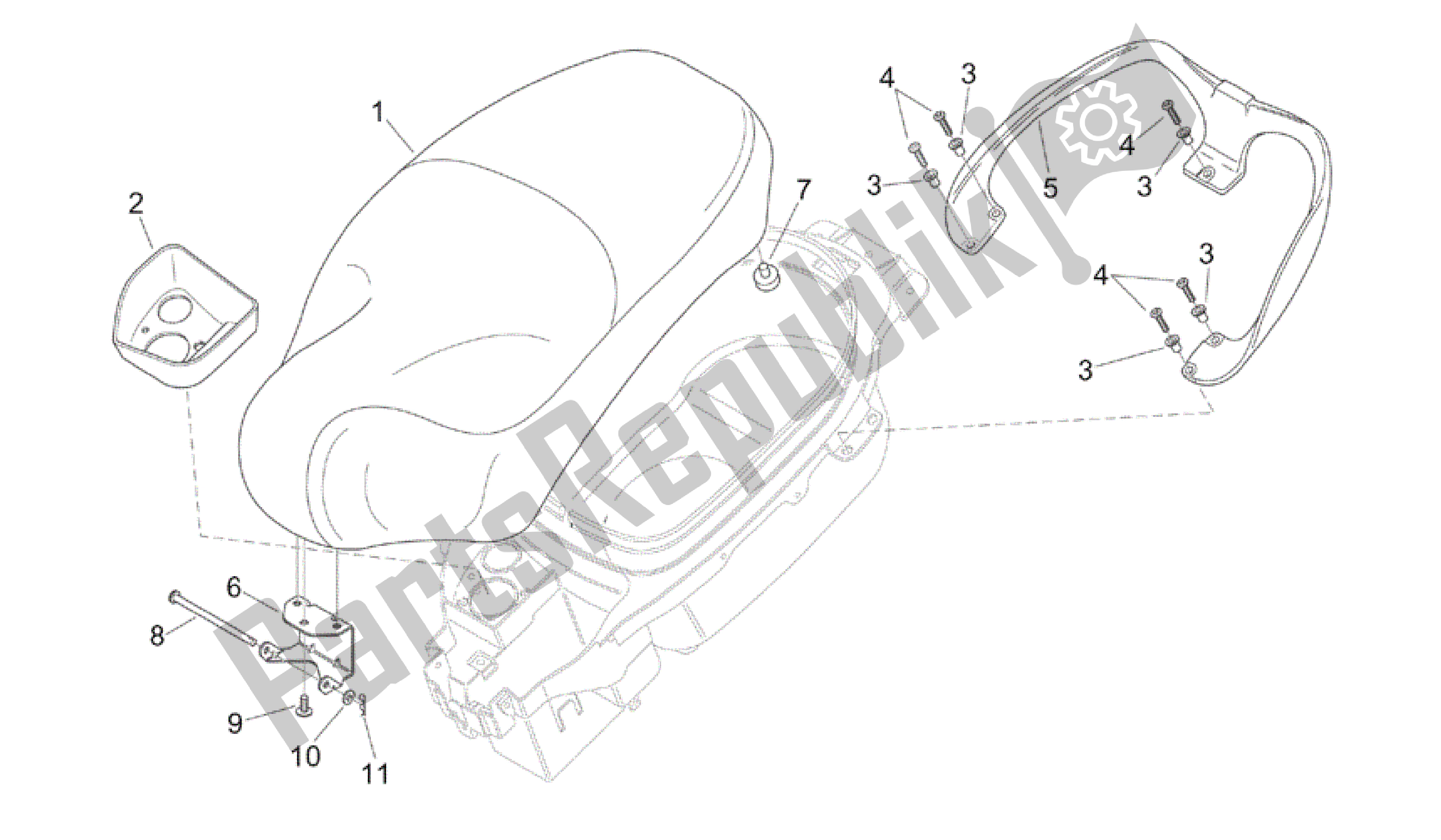 All parts for the Saddle - Handle of the Aprilia Mojito 50 1999 - 2003