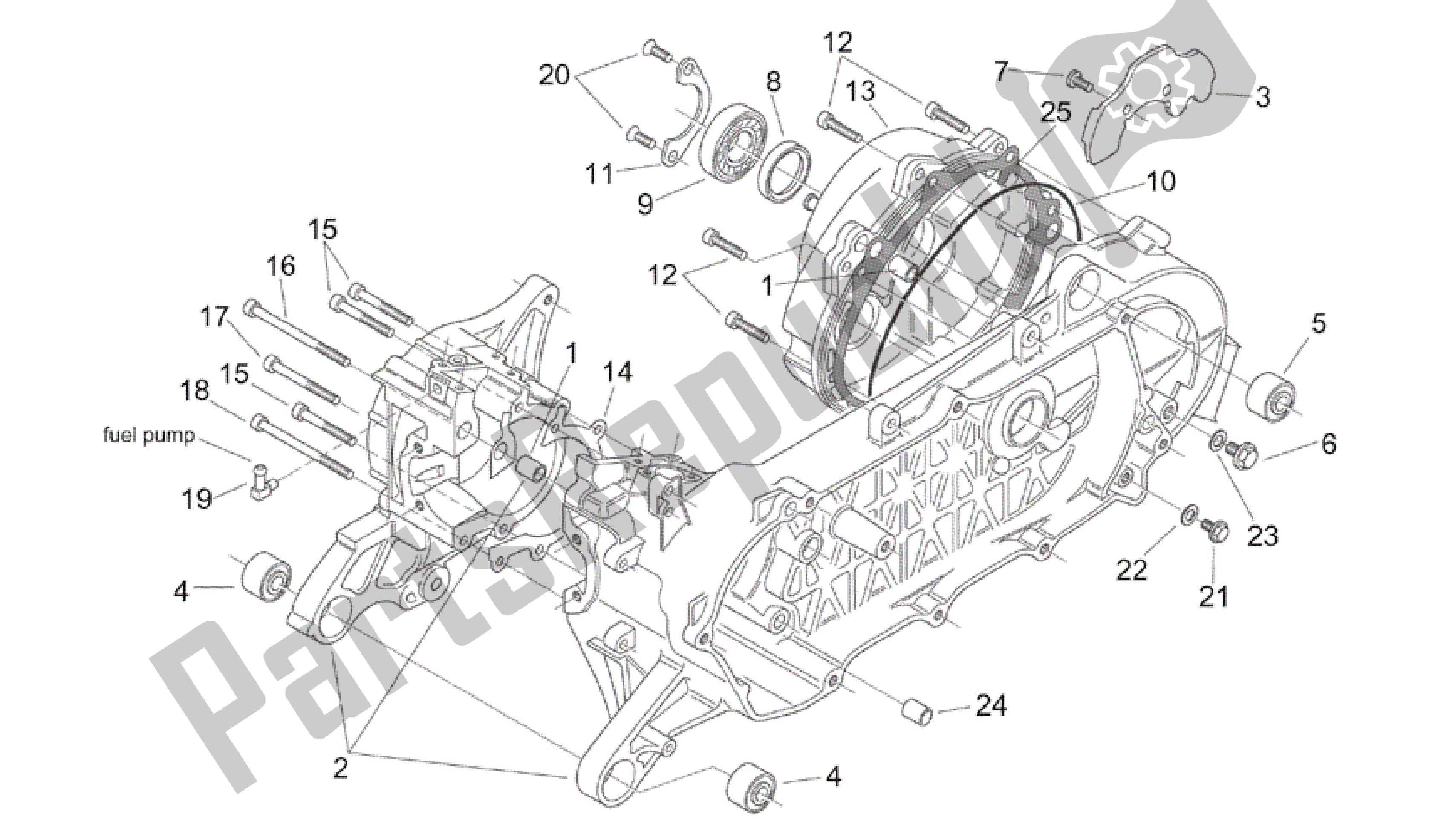 Toutes les pièces pour le Carter du Aprilia Mojito 50 1999 - 2003