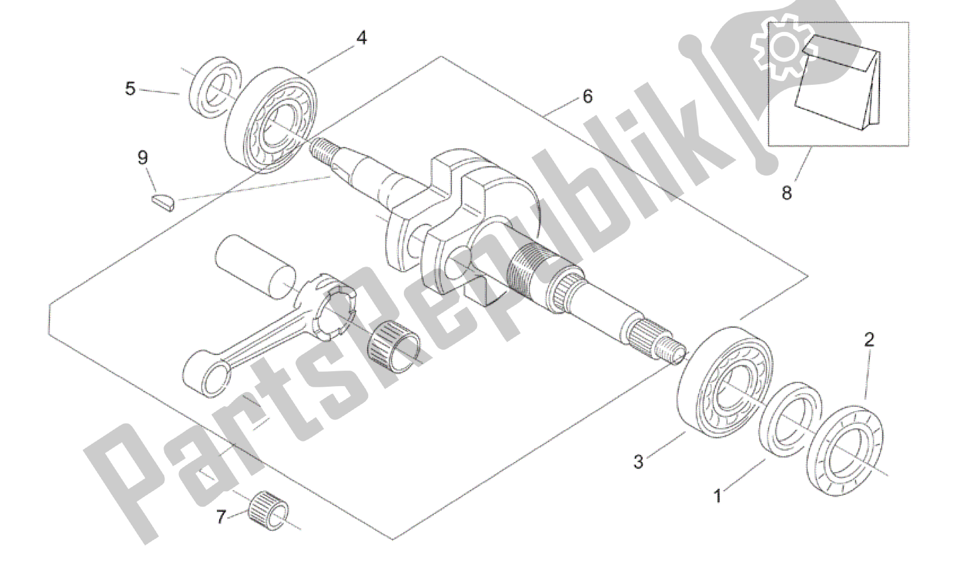 All parts for the Connecting Rod Group of the Aprilia Mojito 50 1999 - 2003