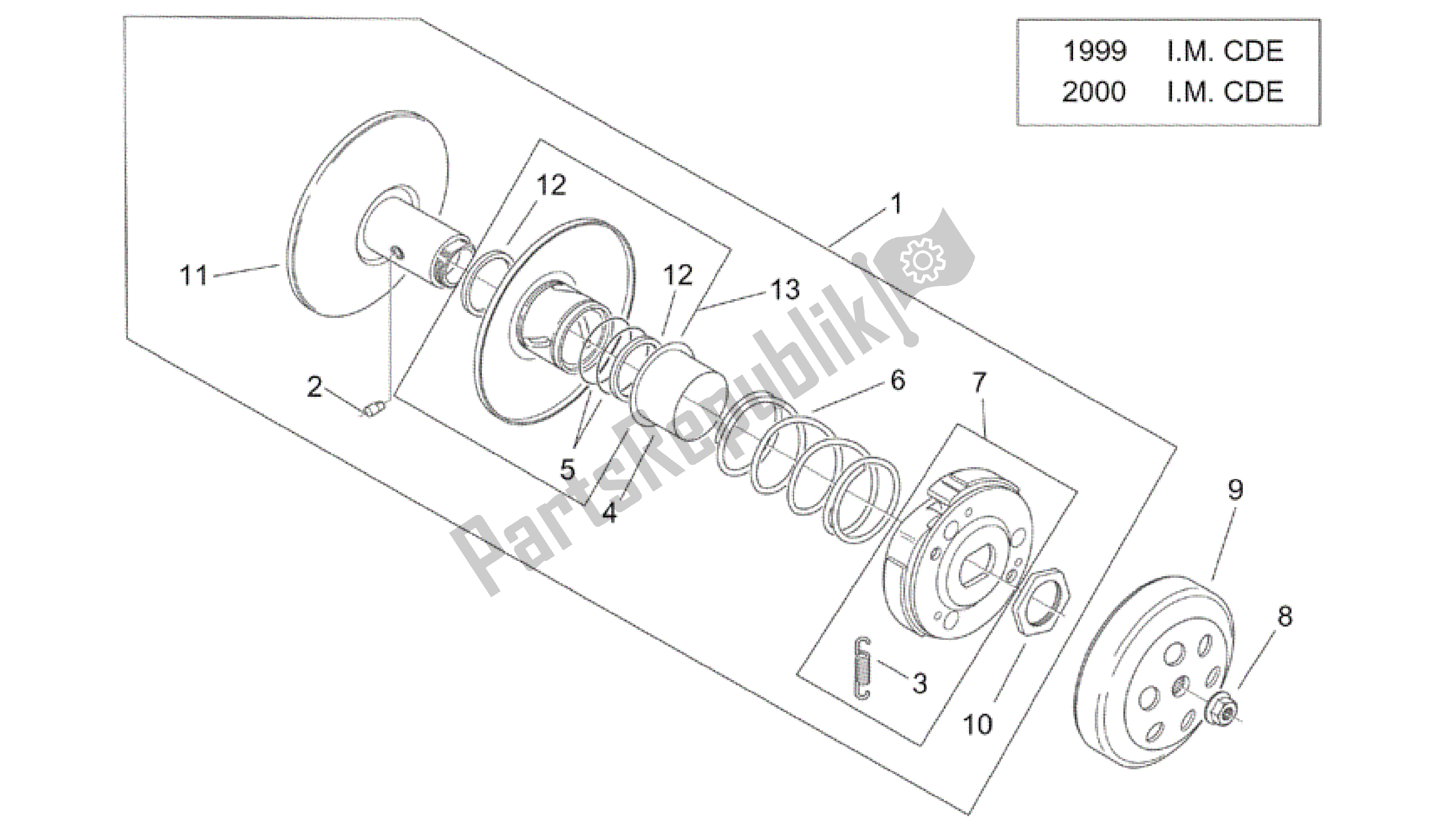 Todas las partes para Embrague Ii ('99-2001 I. M. C) de Aprilia Mojito 50 1999 - 2003