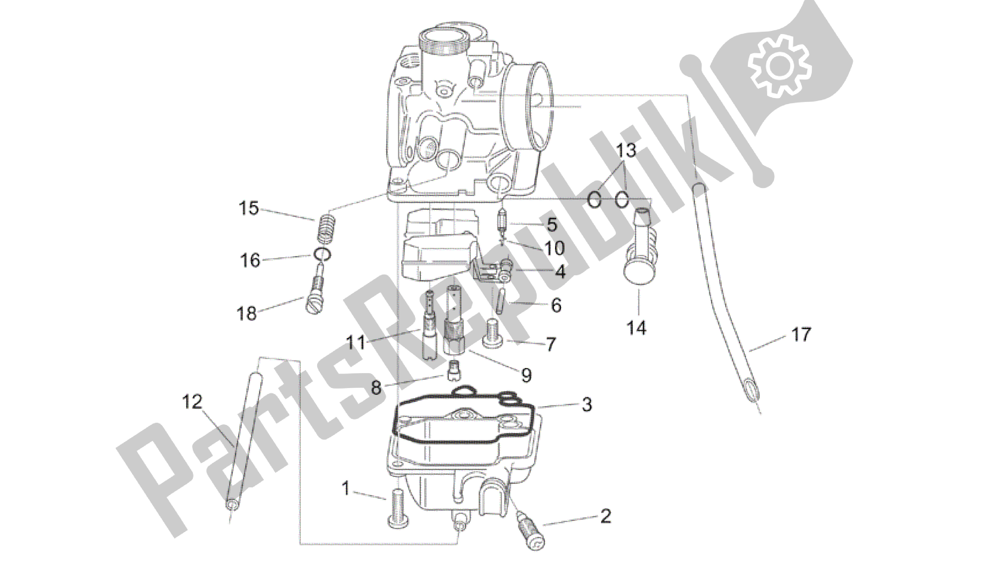 Toutes les pièces pour le Carburateur Ii du Aprilia Mojito 50 1999 - 2003