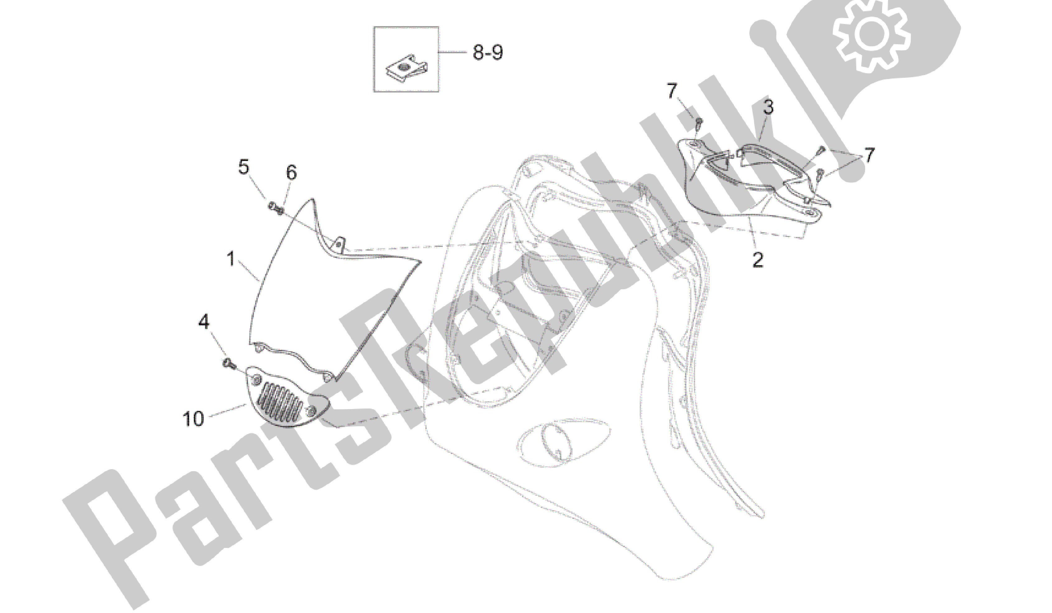 Todas las partes para Cuerpo Delantero I de Aprilia Mojito 50 1999 - 2003