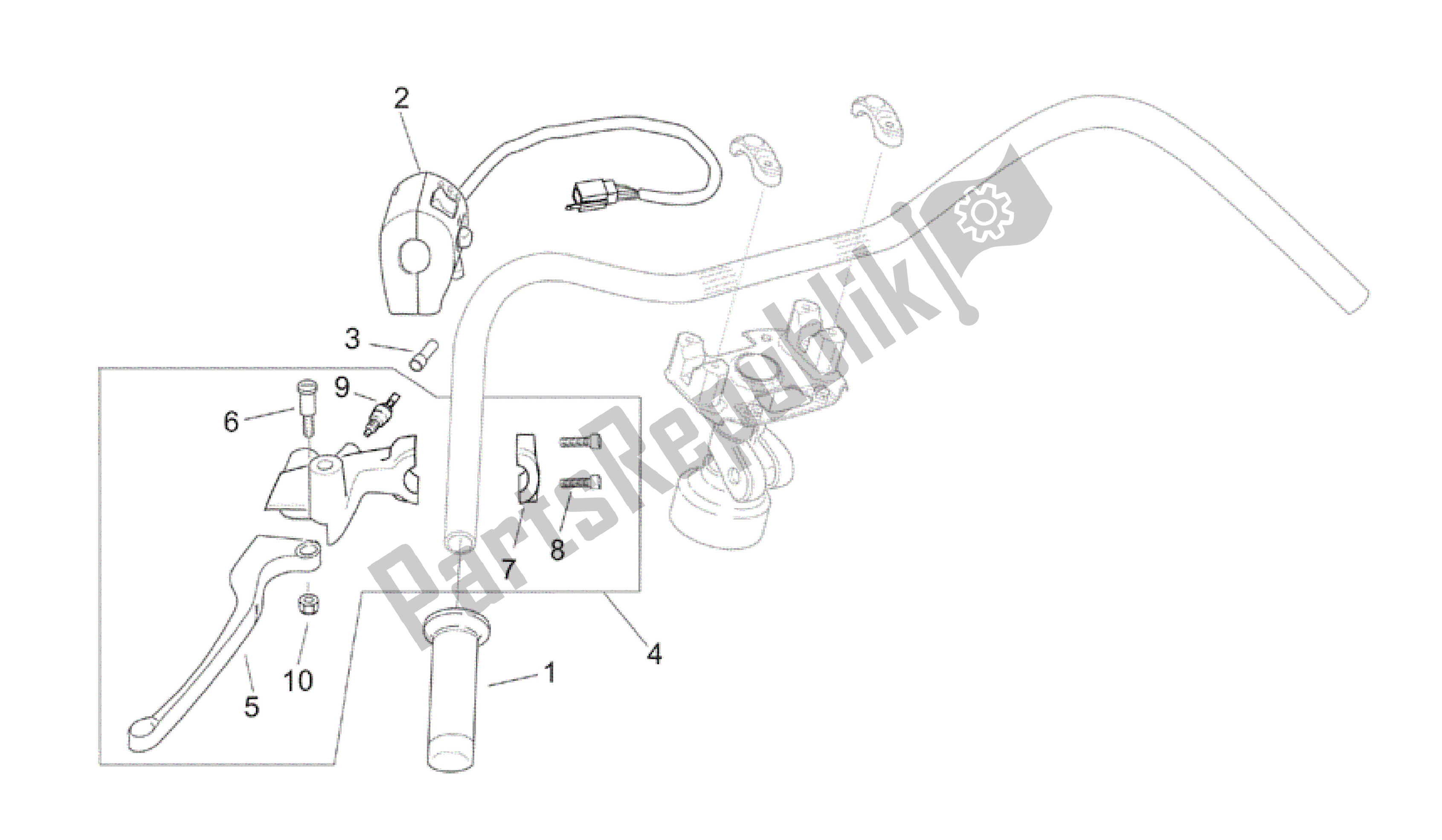 Wszystkie części do Sterowanie Lewe Aprilia Mojito 50 1999 - 2003