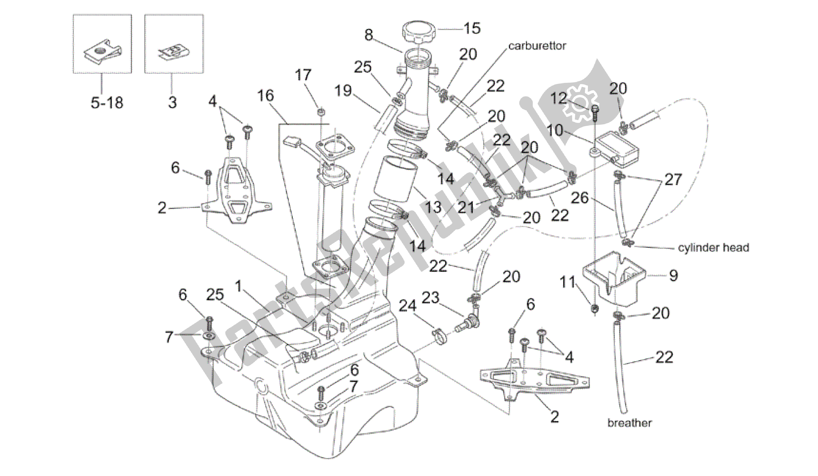 Tutte le parti per il Serbatoio Di Carburante del Aprilia Mojito 50 1999 - 2003