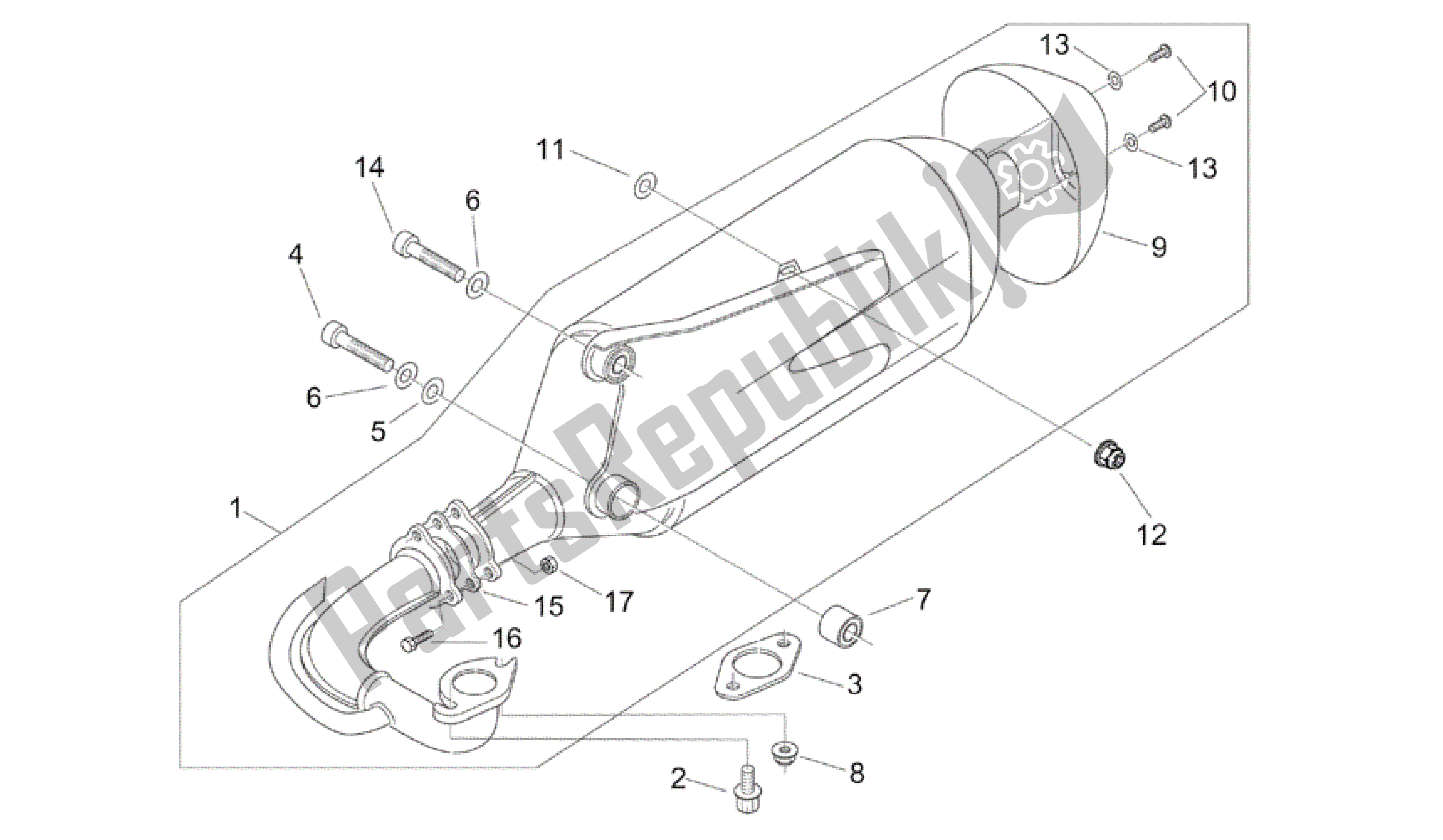 Alle Teile für das Auspuff des Aprilia Mojito 50 1999 - 2003