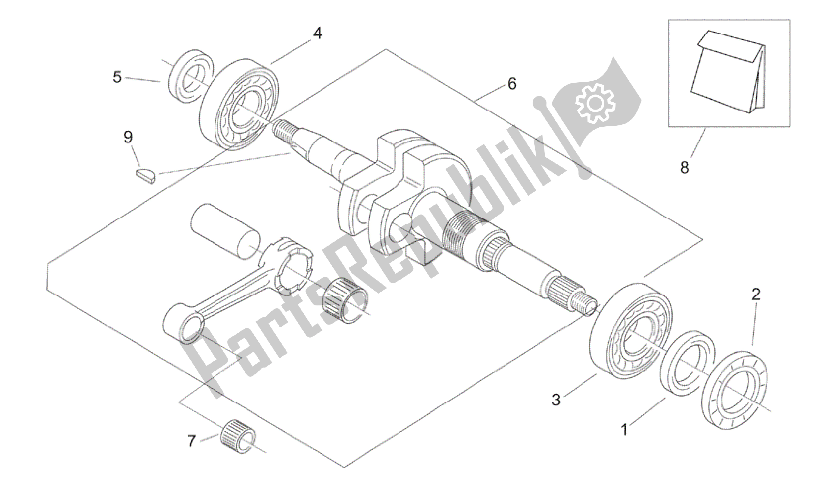 All parts for the Connecting Rod Group of the Aprilia Mojito 50 1999 - 2003