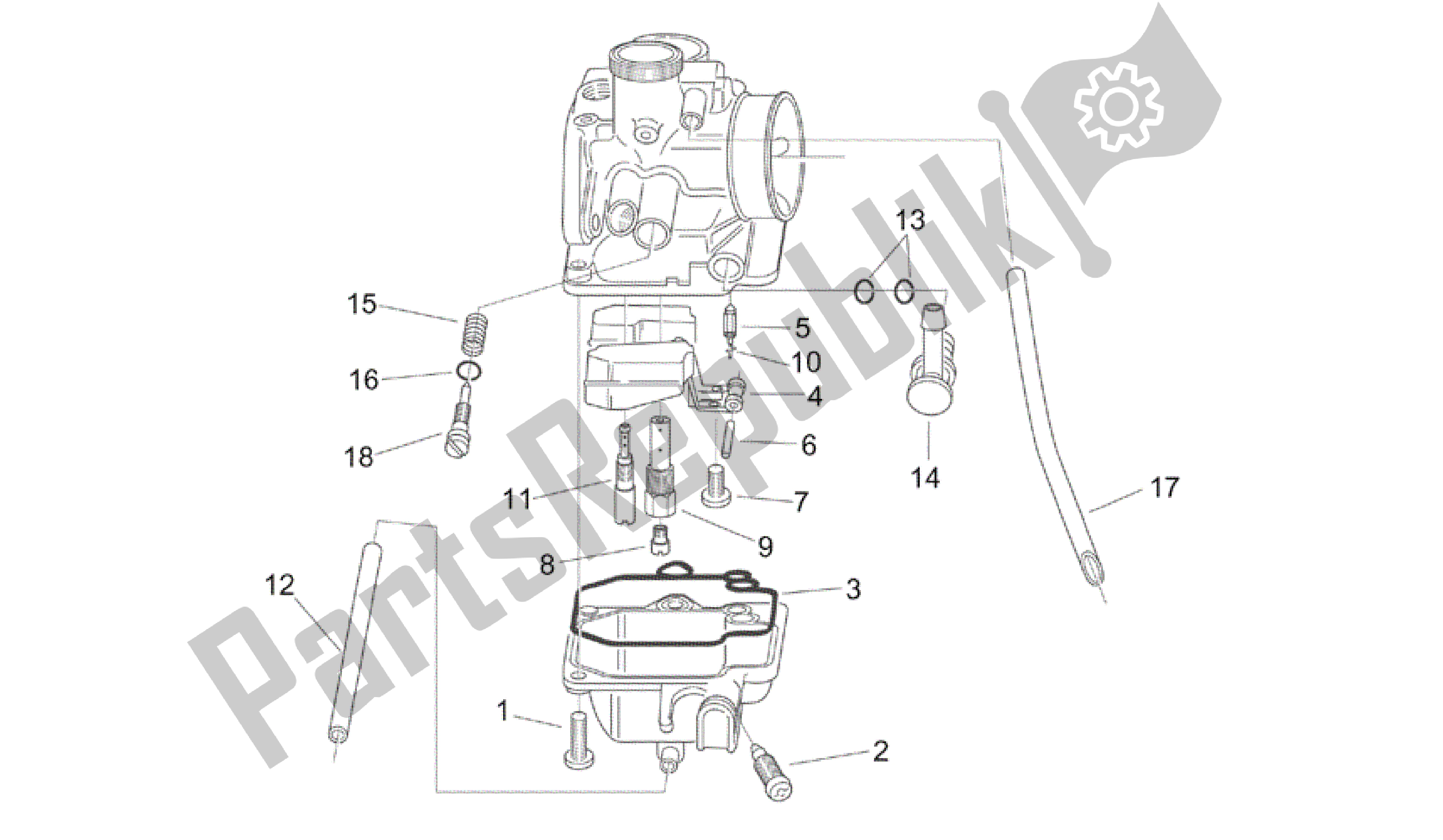 Tutte le parti per il Carburatore Ii del Aprilia Mojito 50 1999 - 2003