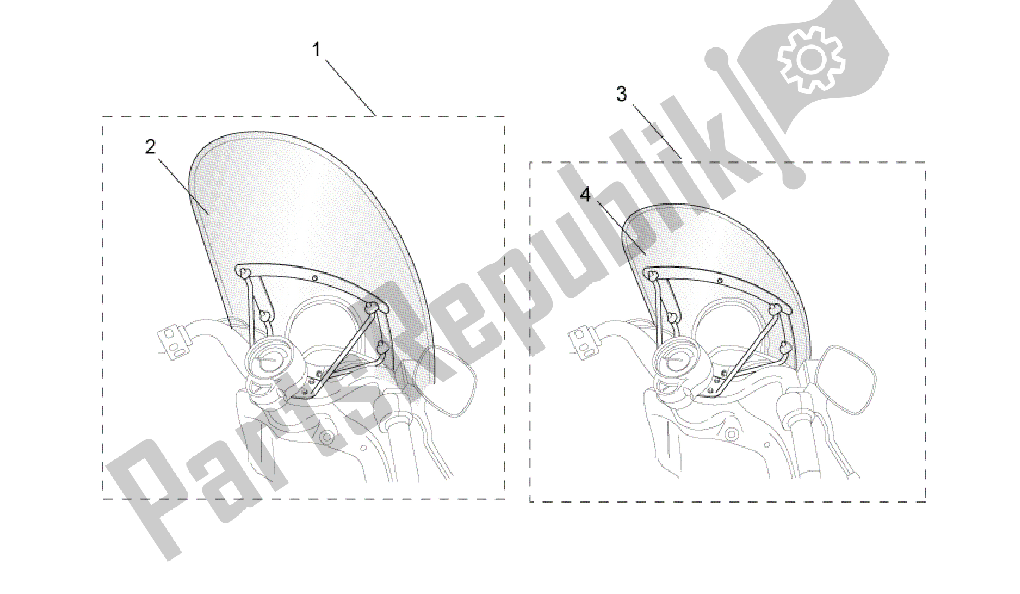 All parts for the Acc. - Windshields of the Aprilia Mojito 50 1999 - 2003