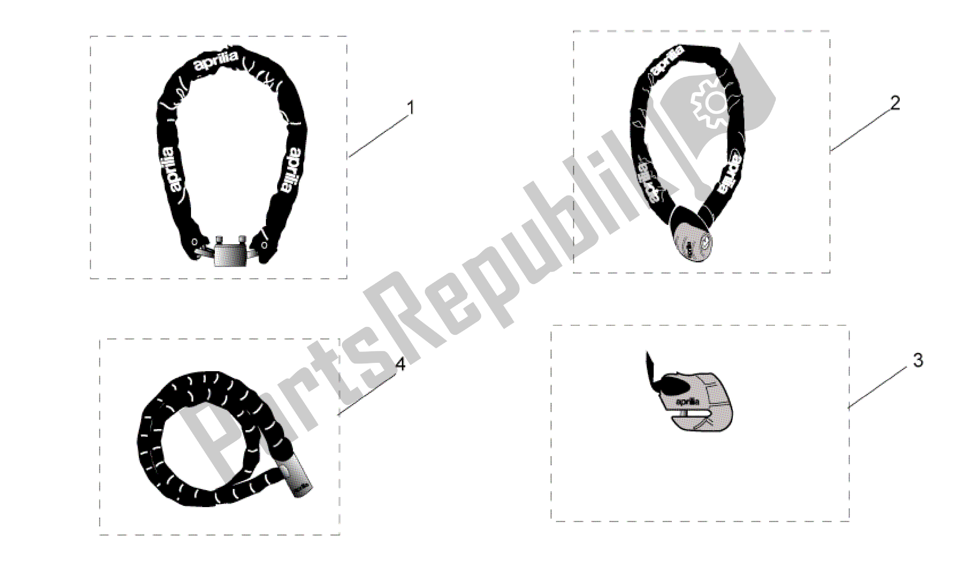 Todas las partes para Acc. - Mecánica Antirrobo de Aprilia Mojito 50 1999 - 2003