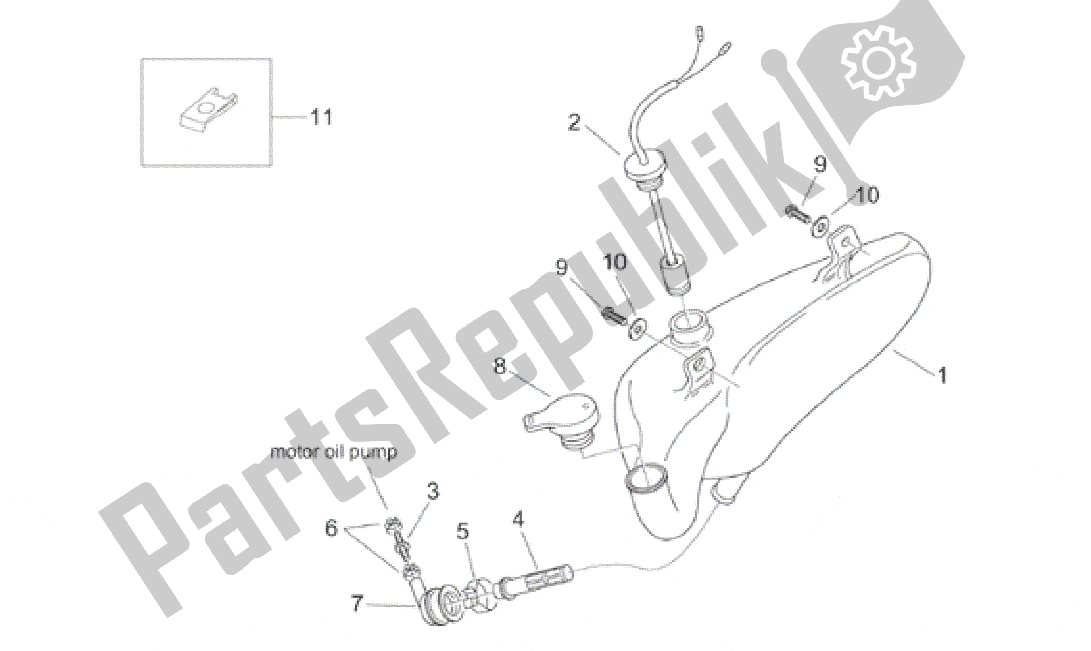 Todas las partes para Tanque De Aceite de Aprilia Mojito 50 1999 - 2000