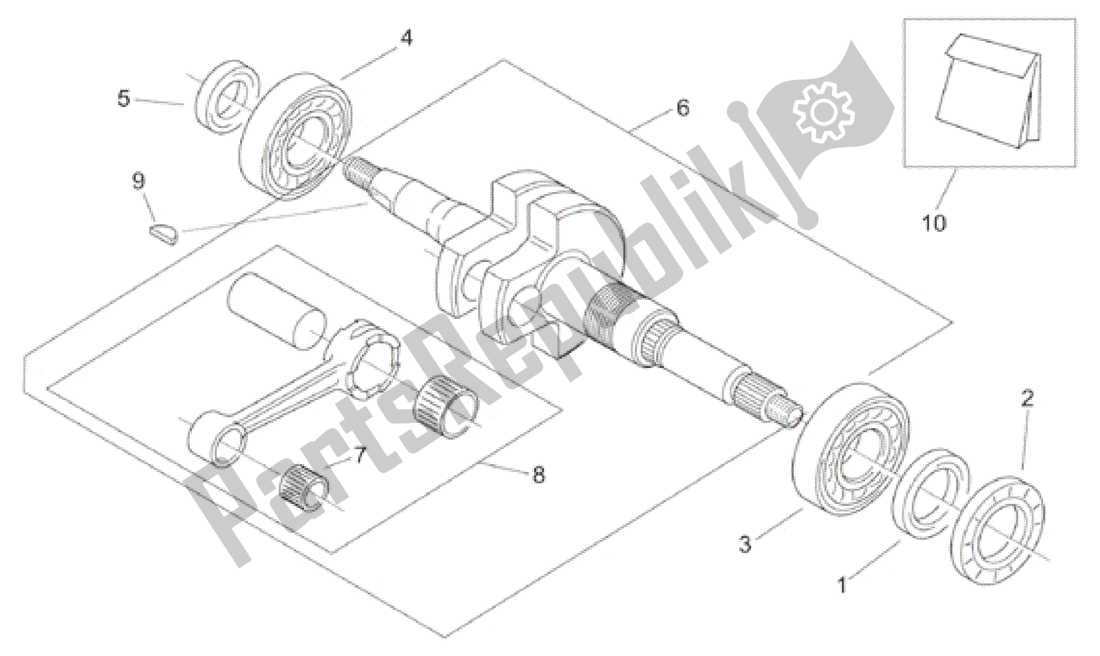 All parts for the Connecting Rod Group of the Aprilia Mojito 50 1999 - 2000