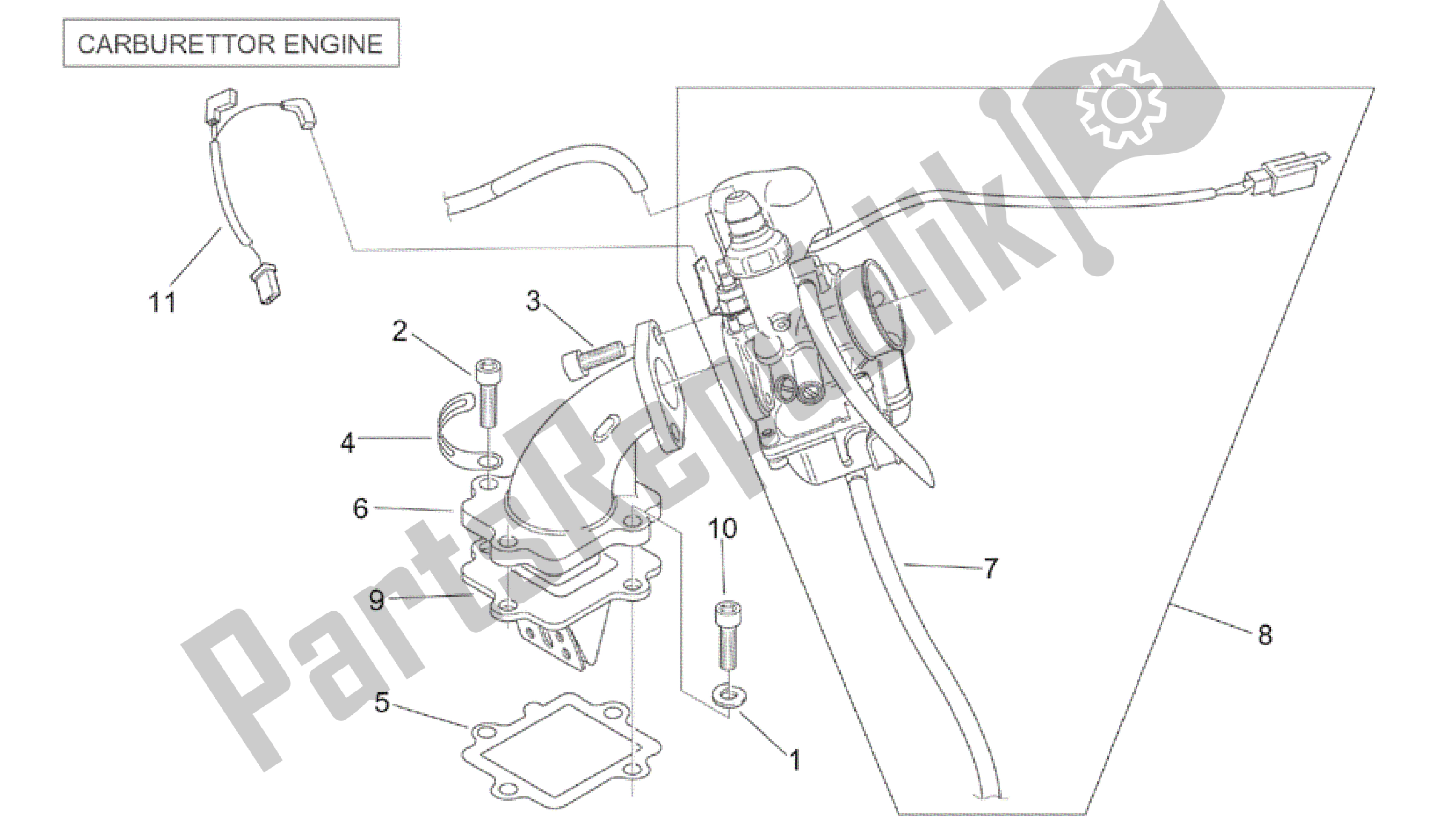 Todas as partes de Abastecimento (carburador) do Aprilia SR 50 2000 - 2004