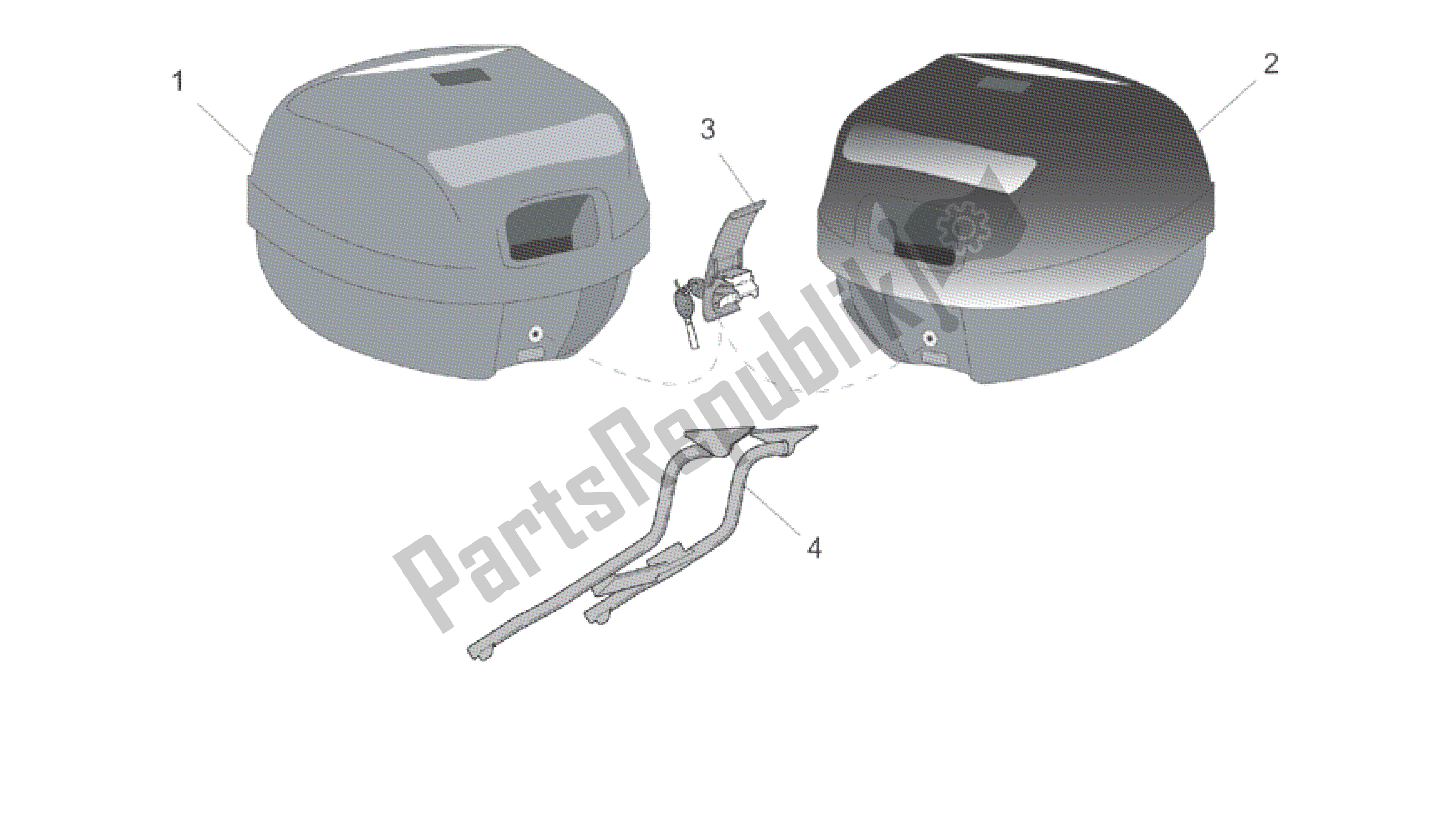 Tutte le parti per il Acc. - Top / Casi, Casi Laterali del Aprilia SR 50 2000 - 2004