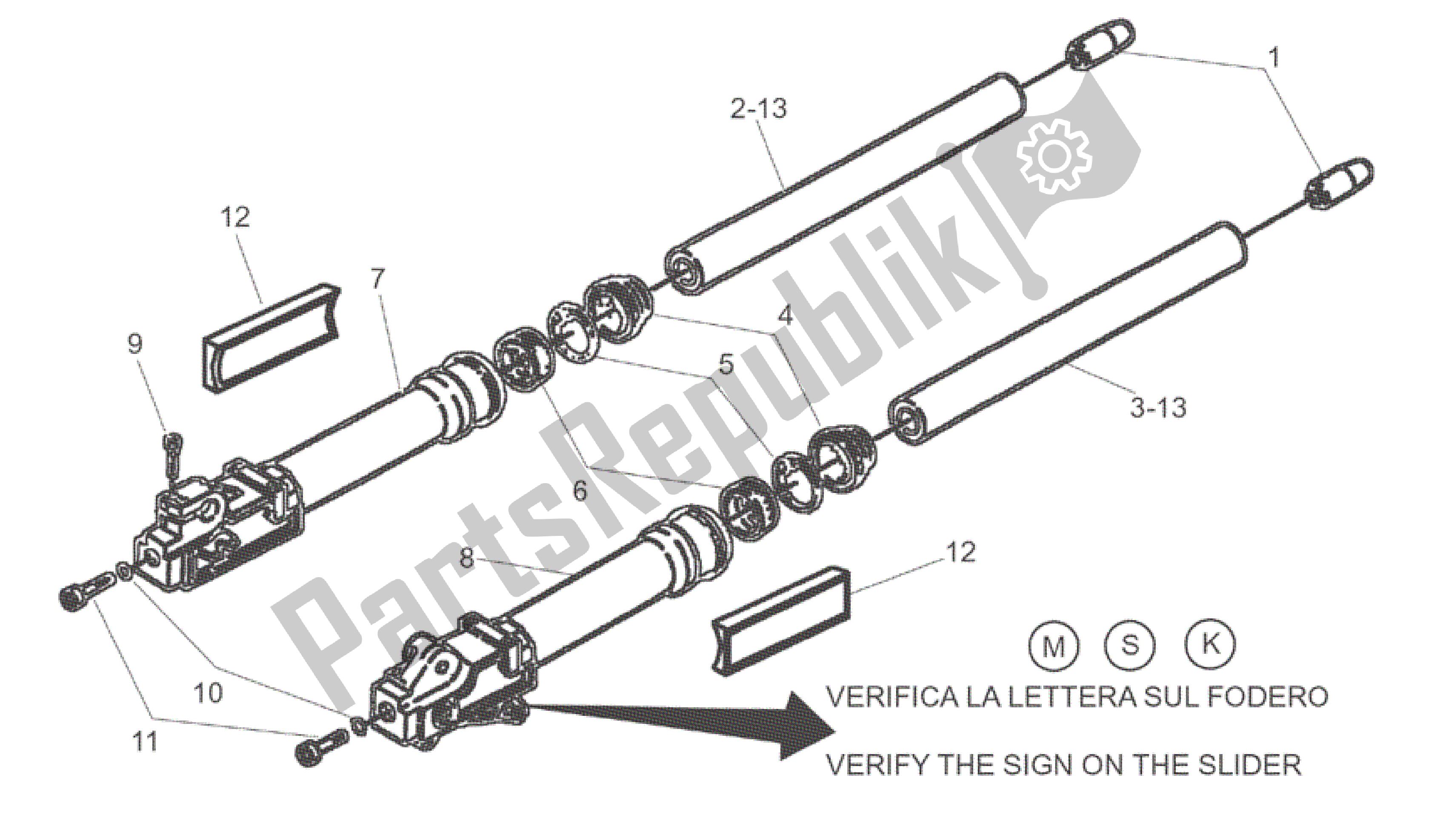 Toutes les pièces pour le Fourche Avant Ii du Aprilia SR 50 2000 - 2004