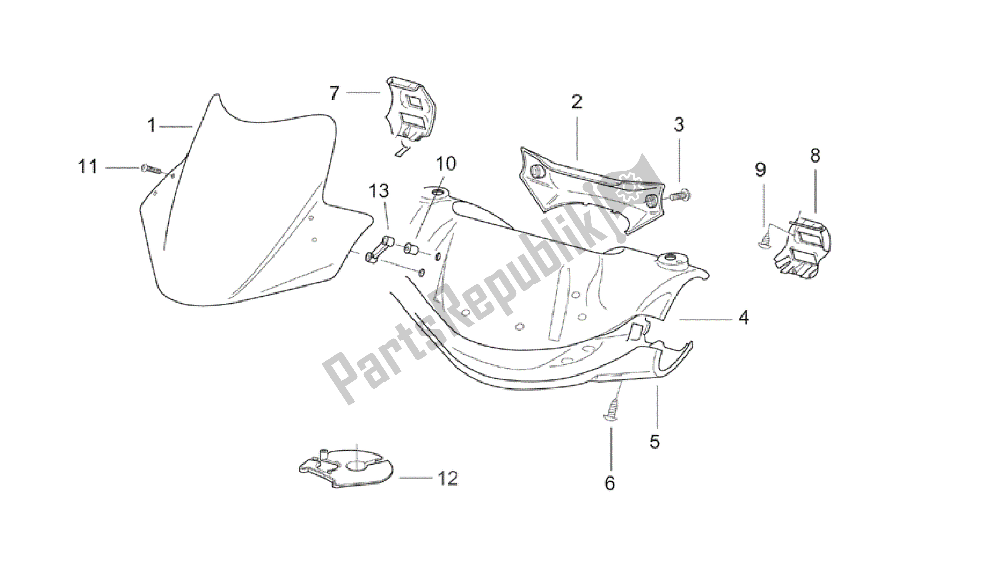 Todas las partes para Cuerpo Delantero I de Aprilia SR 50 2000 - 2004