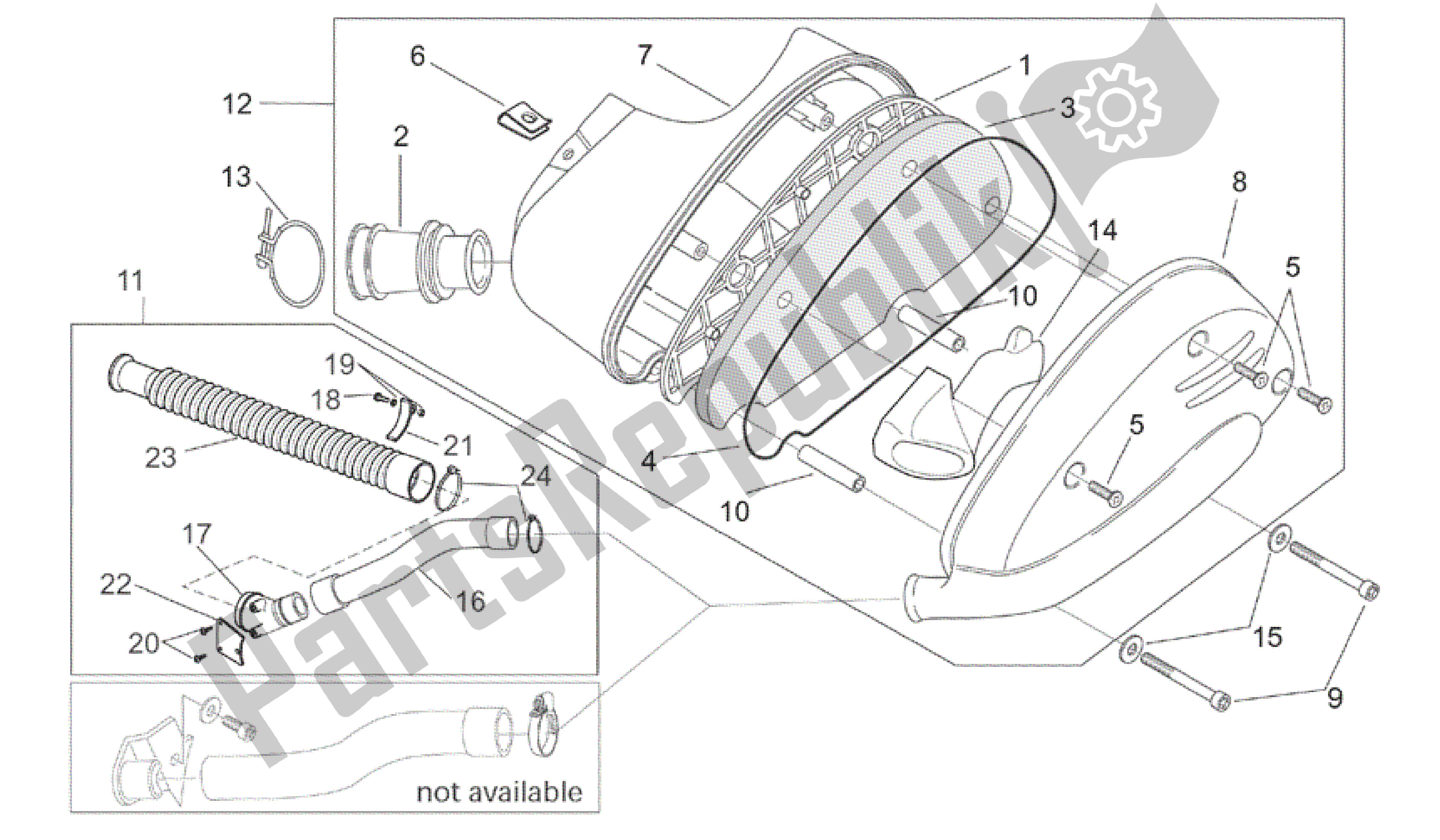 Wszystkie części do Skrzynka Powietrza Aprilia SR 50 2000 - 2004