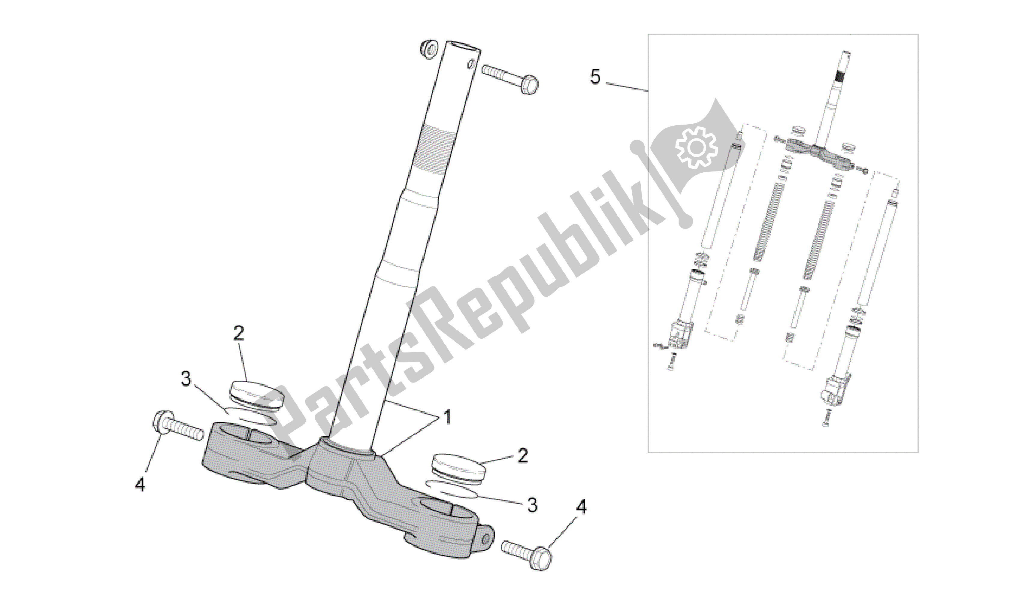 All parts for the Front Fork I of the Aprilia SR 50 2004 - 2009