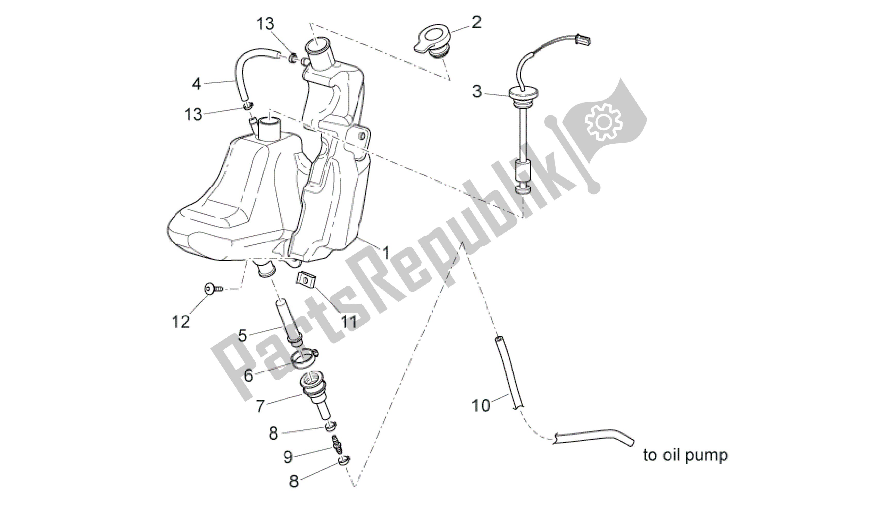 Alle Teile für das Öltank des Aprilia SR 50 2004 - 2009